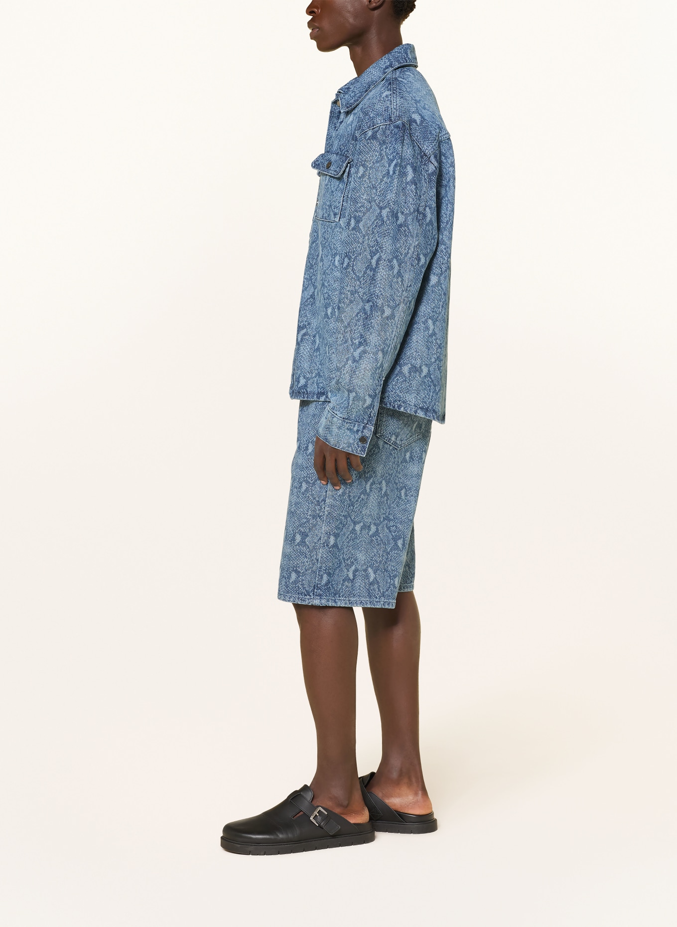DAILY PAPER SNAKE LASER denim shorts: BLUE