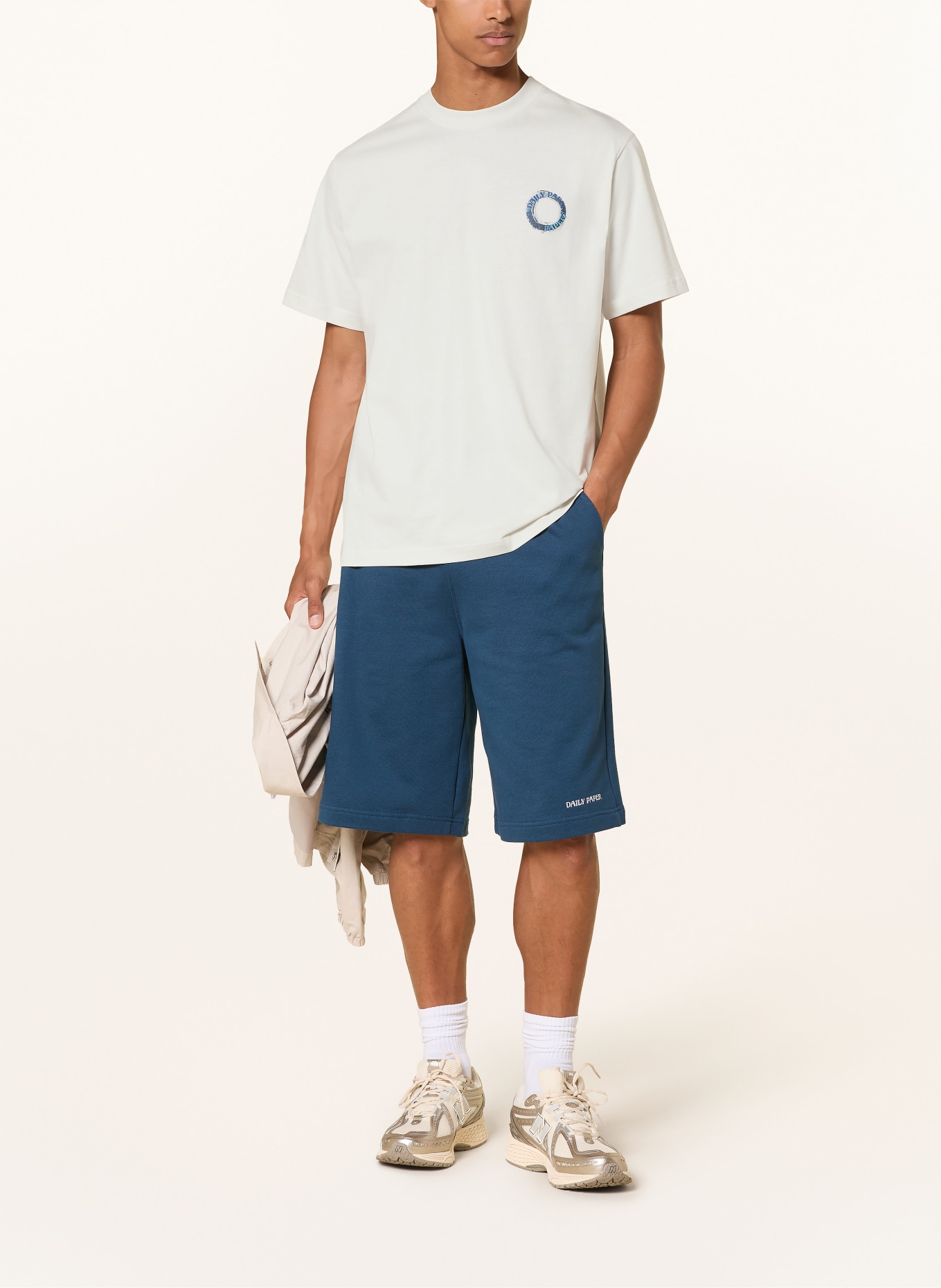 DAILY PAPER T-Shirt ORBIT DRIFT: CREME / BLAU