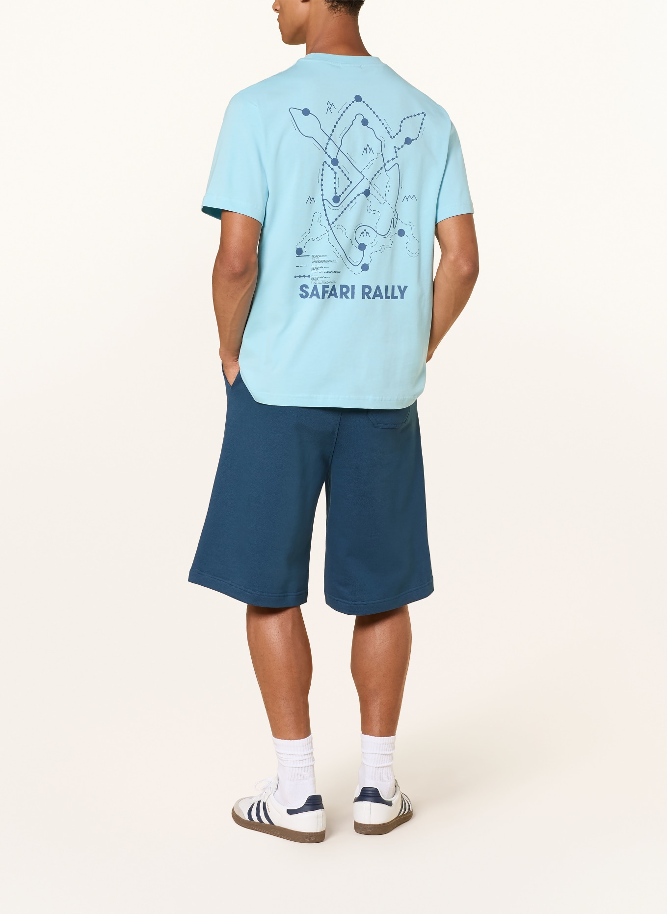 DAILY PAPER T-Shirt SAFARY RALLY: TÜRKIS / BLAU