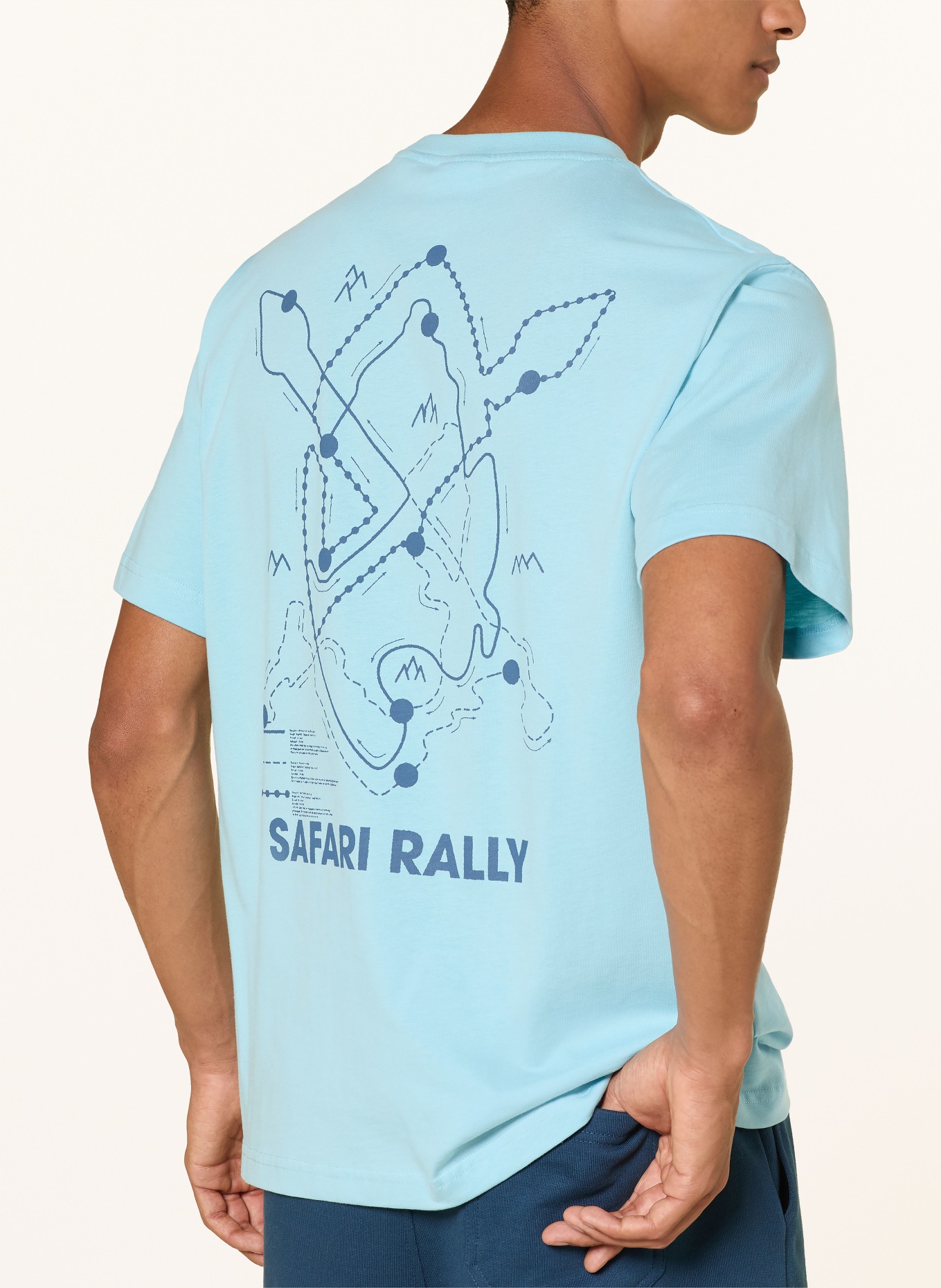 DAILY PAPER T-Shirt SAFARY RALLY: TÜRKIS / BLAU
