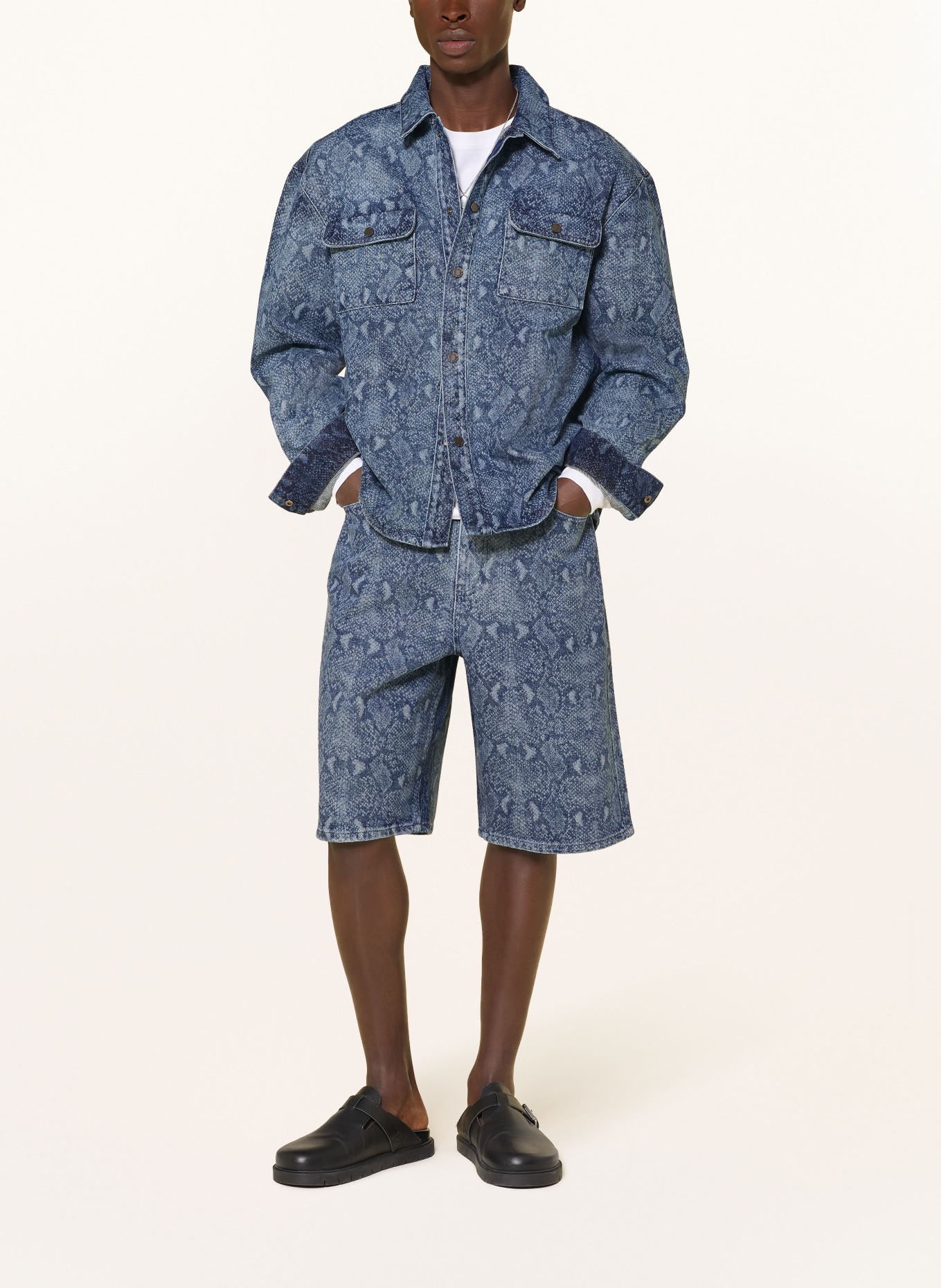DAILY PAPER Jeans-Overjacket SNAKE LASER RAHUL: BLAU / HELLBLAU