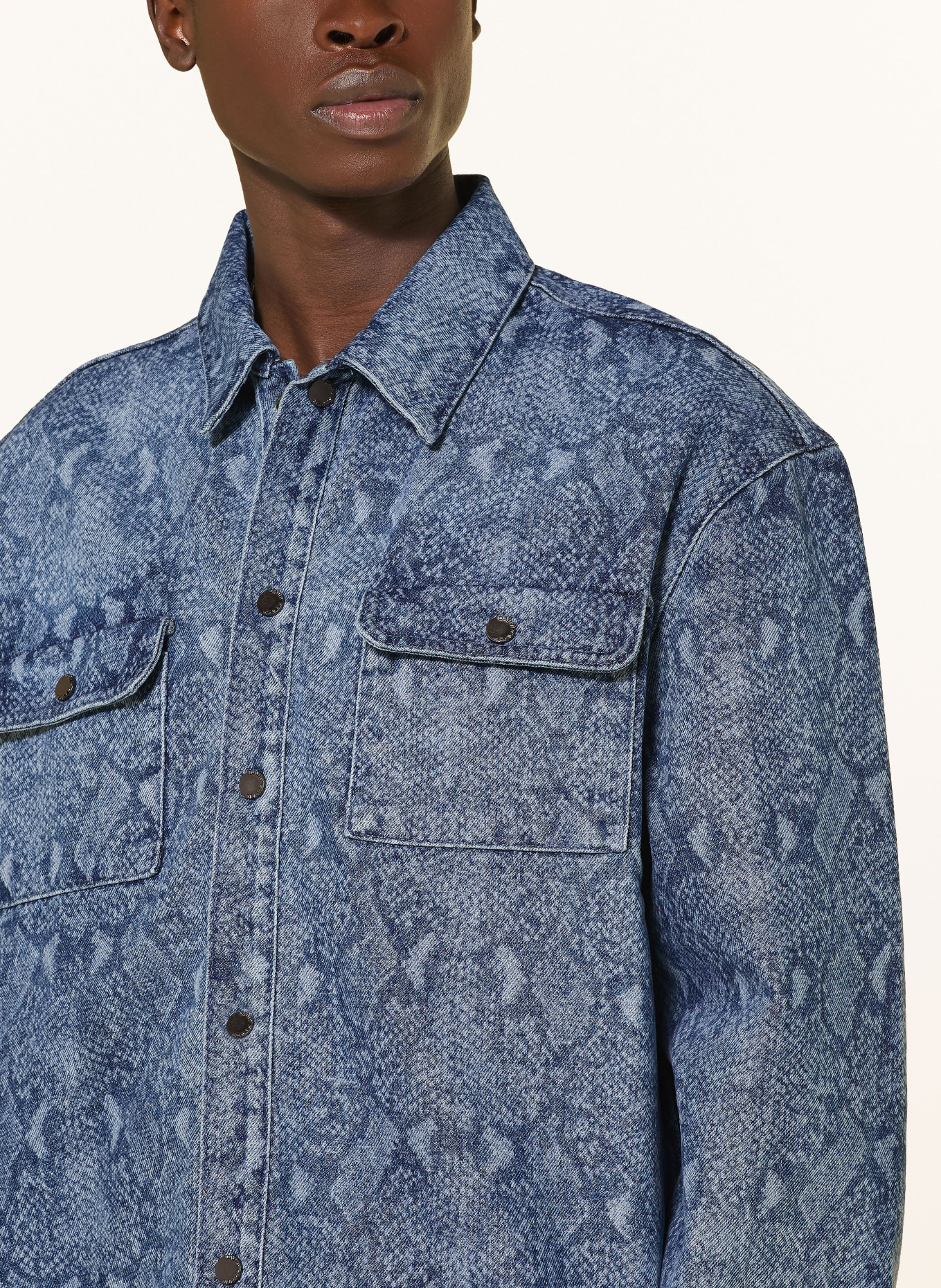 DAILY PAPER Jeans-Overjacket SNAKE LASER RAHUL: BLAU / HELLBLAU