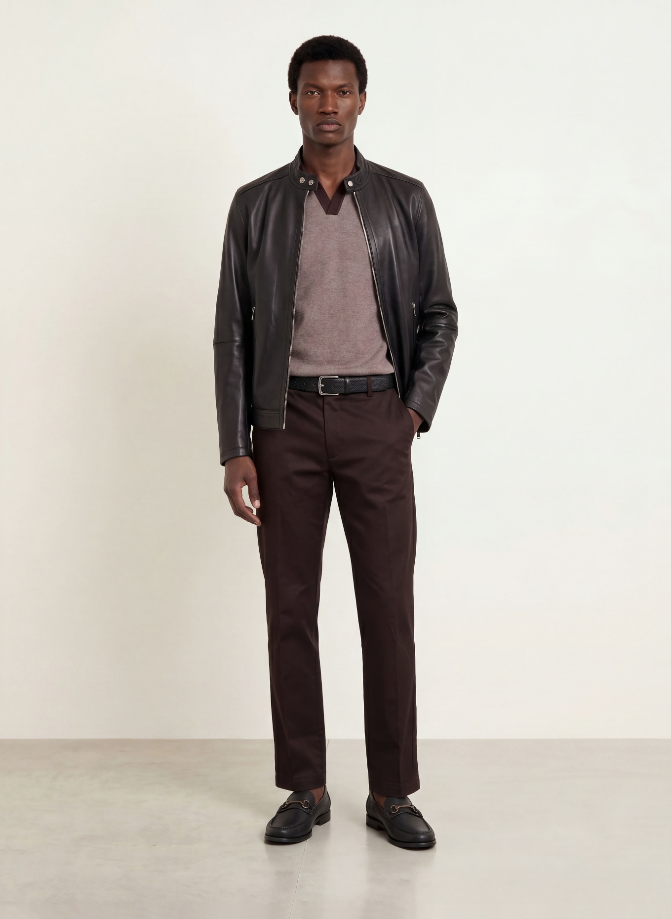 BOSS Broek KENT Straight Fit: MARRON FONCÉ