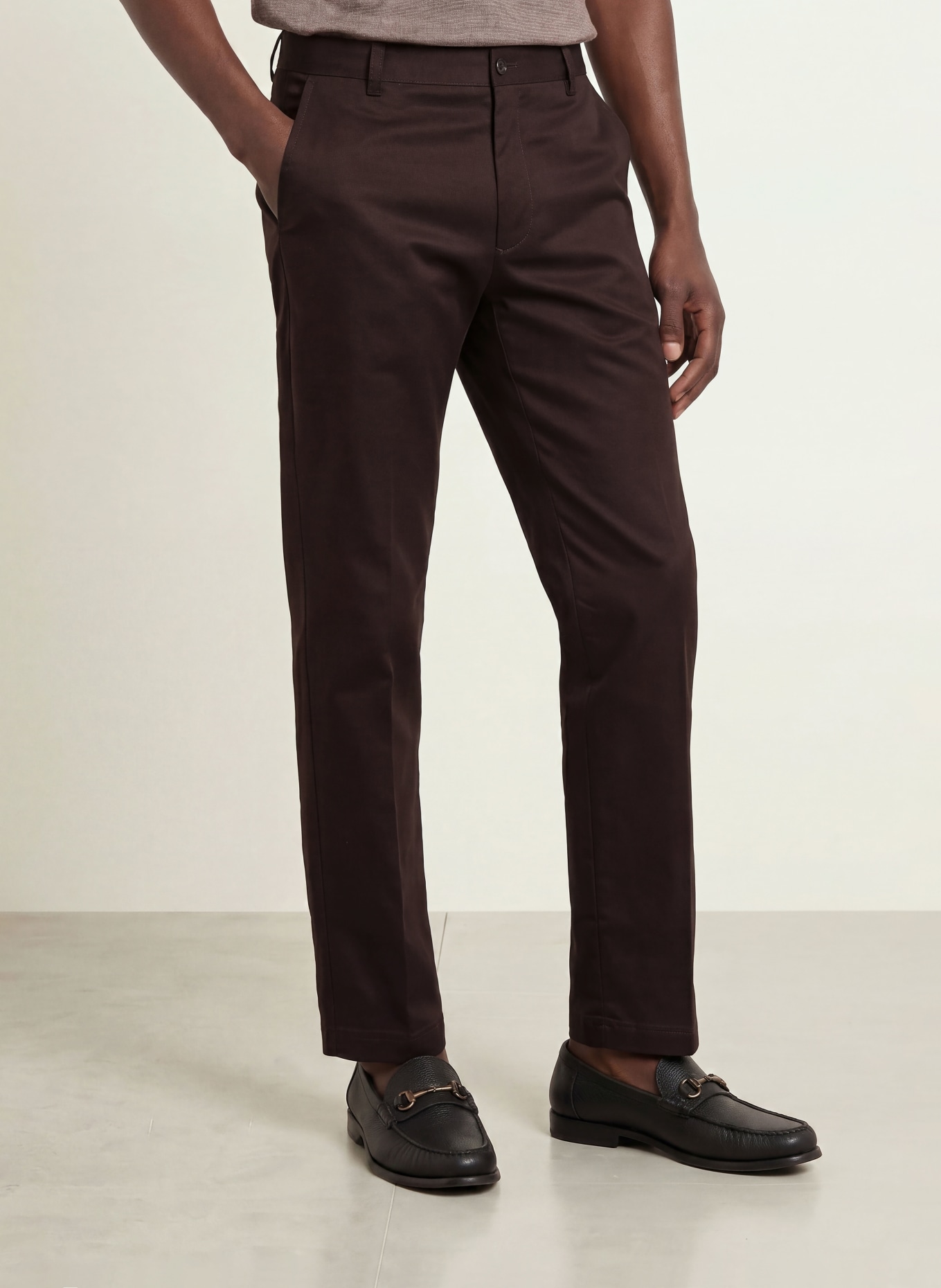 BOSS Broek KENT Straight Fit: MARRON FONCÉ