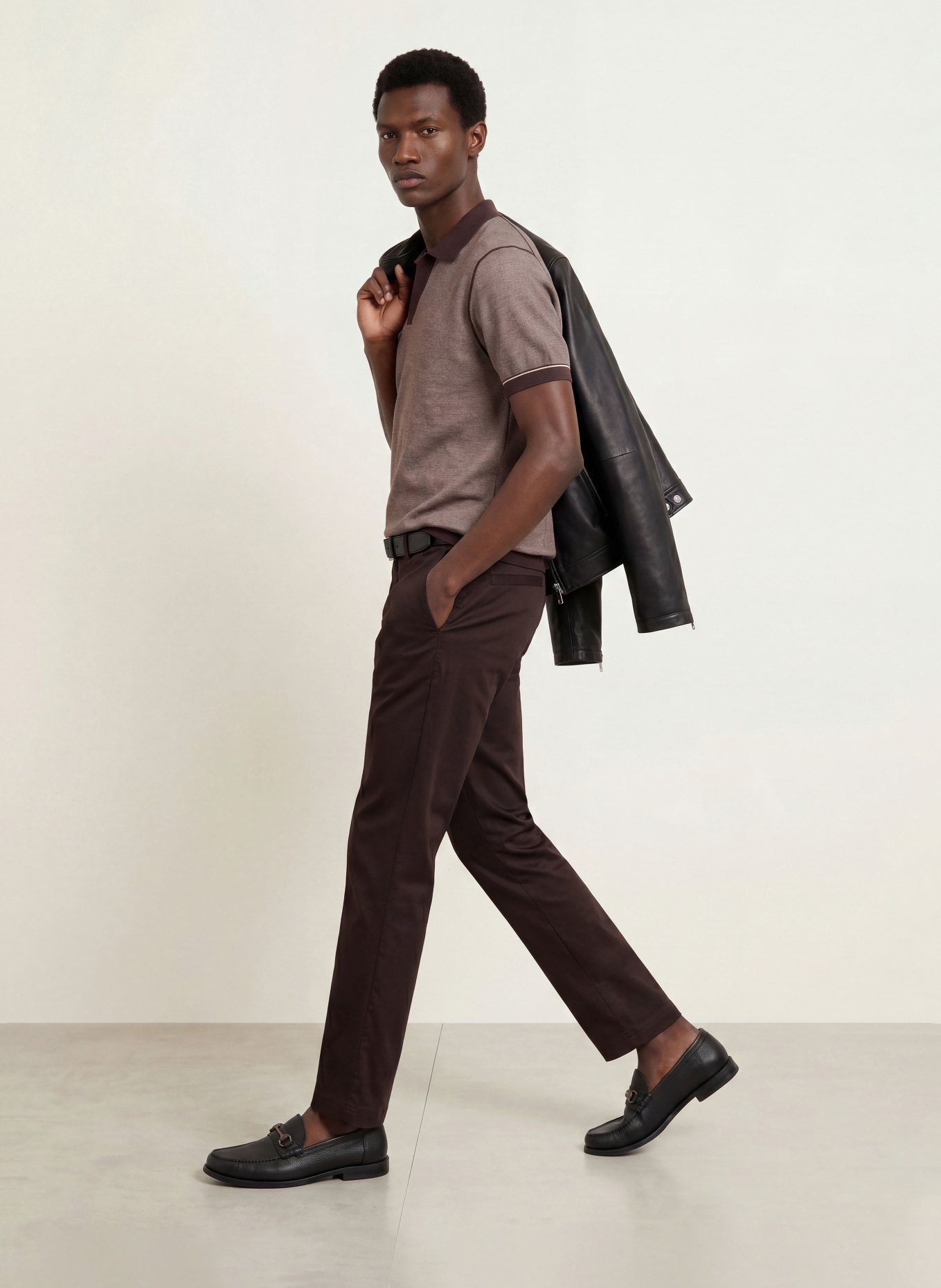 BOSS Broek KENT Straight Fit: MARRON FONCÉ