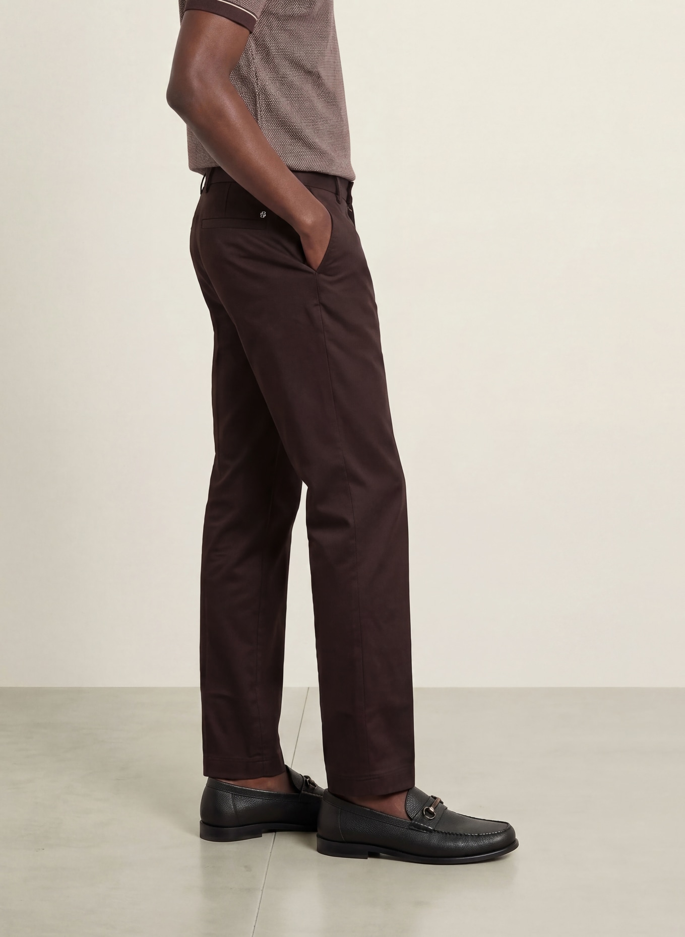 BOSS Broek KENT Straight Fit: MARRON FONCÉ
