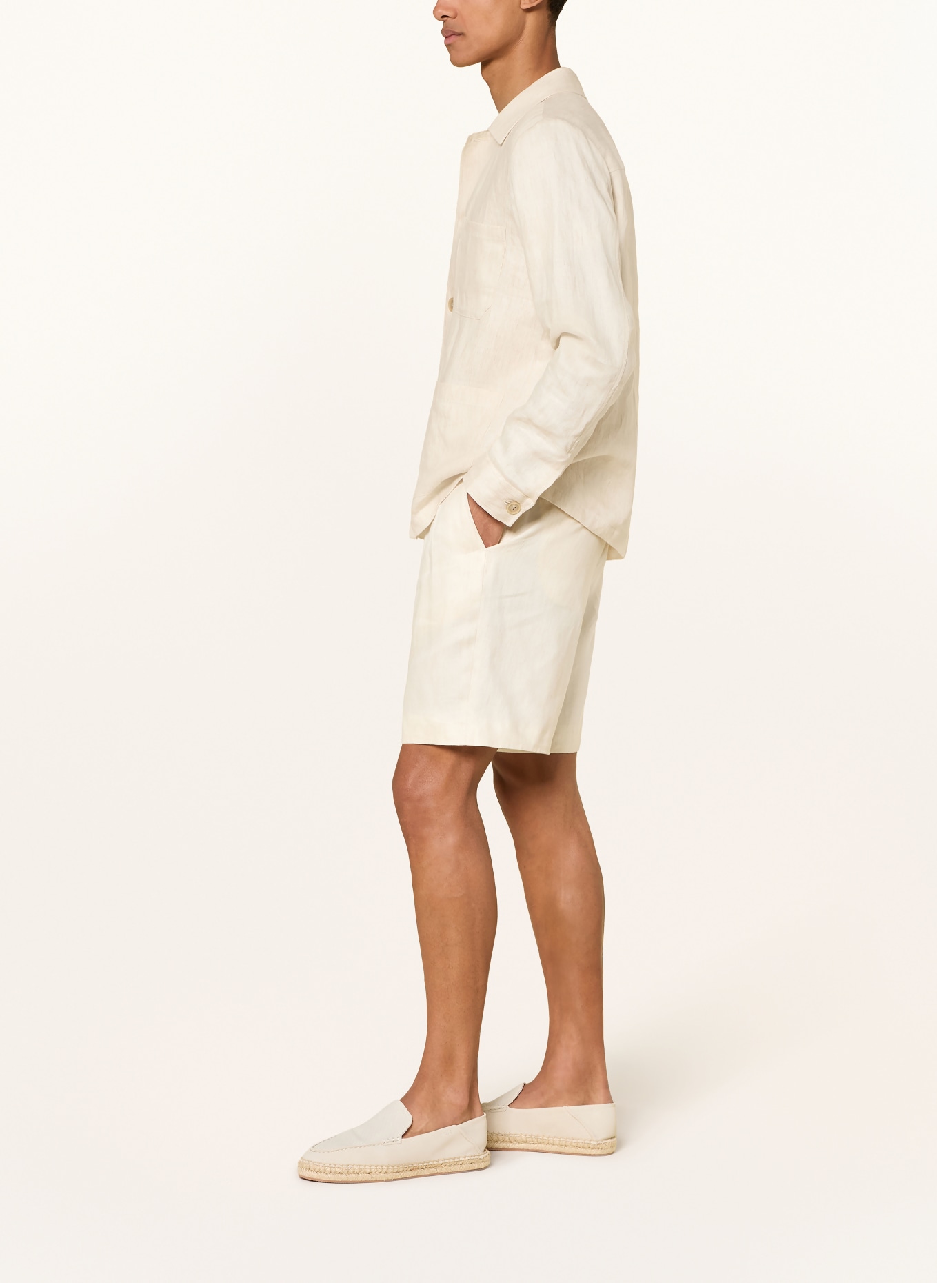 BOSS Leinenshorts PERIN Tapered Fit: BEIGE