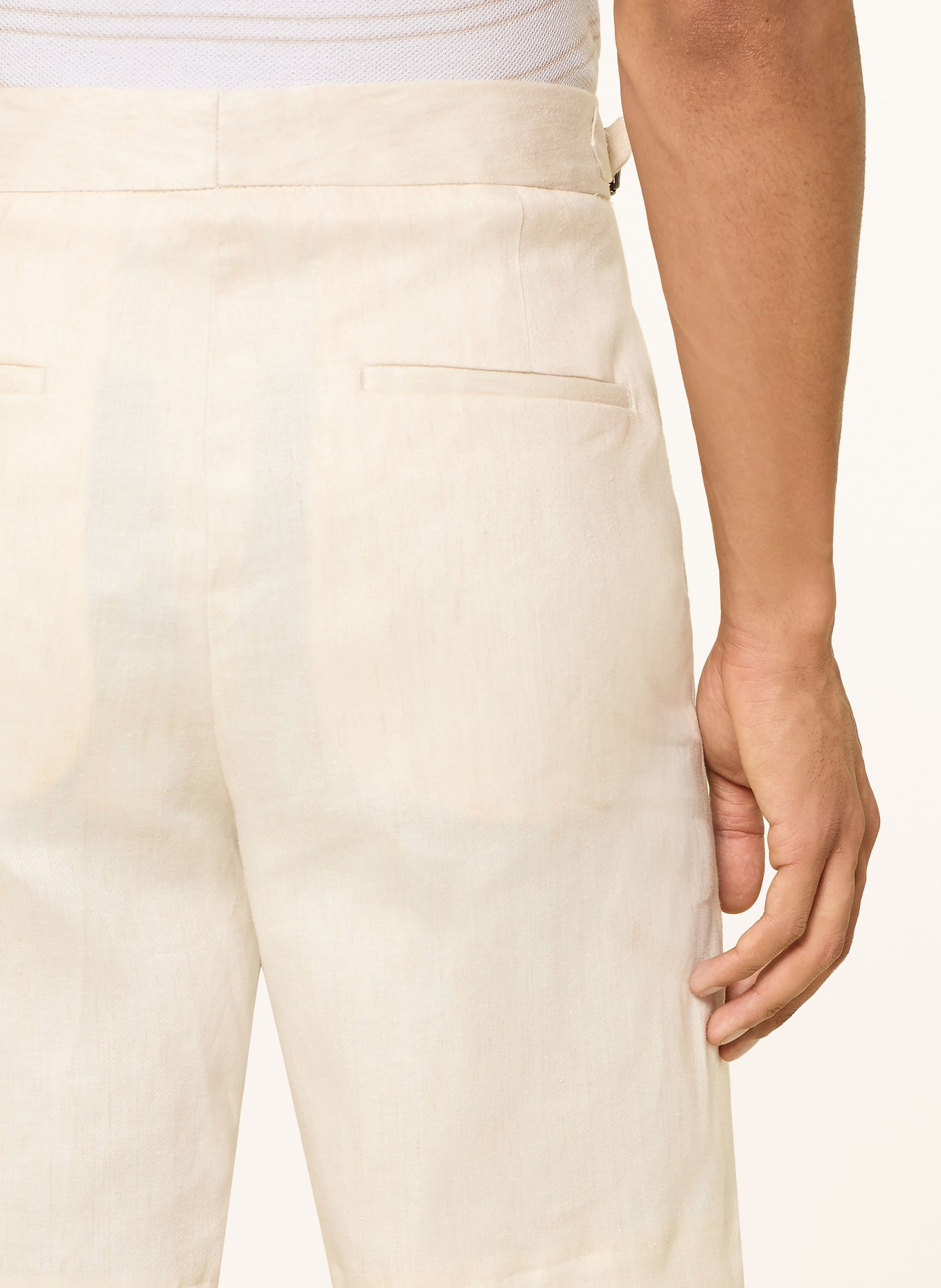 BOSS Leinenshorts PERIN Tapered Fit: BEIGE