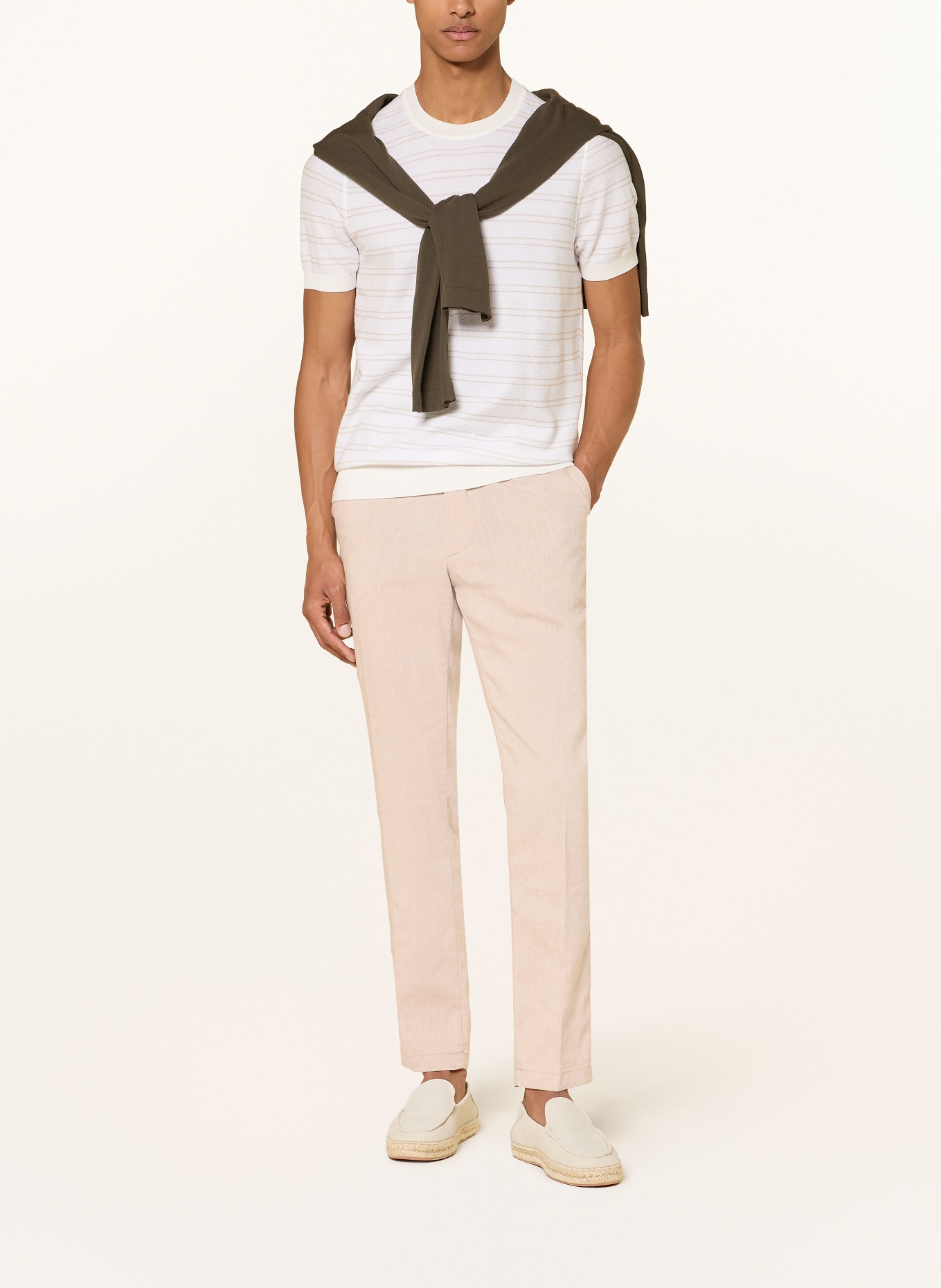 BOSS Hose KANE Extra Slim Fit mit Leinen: BEIGE
