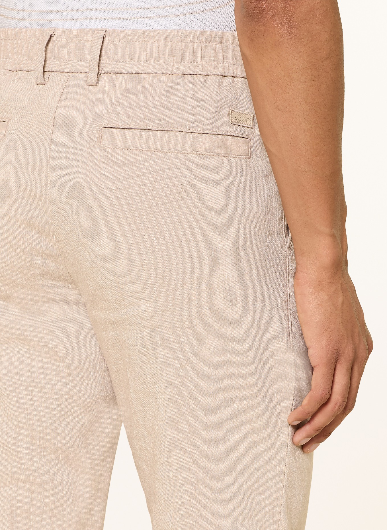 BOSS Hose KANE Extra Slim Fit mit Leinen: BEIGE