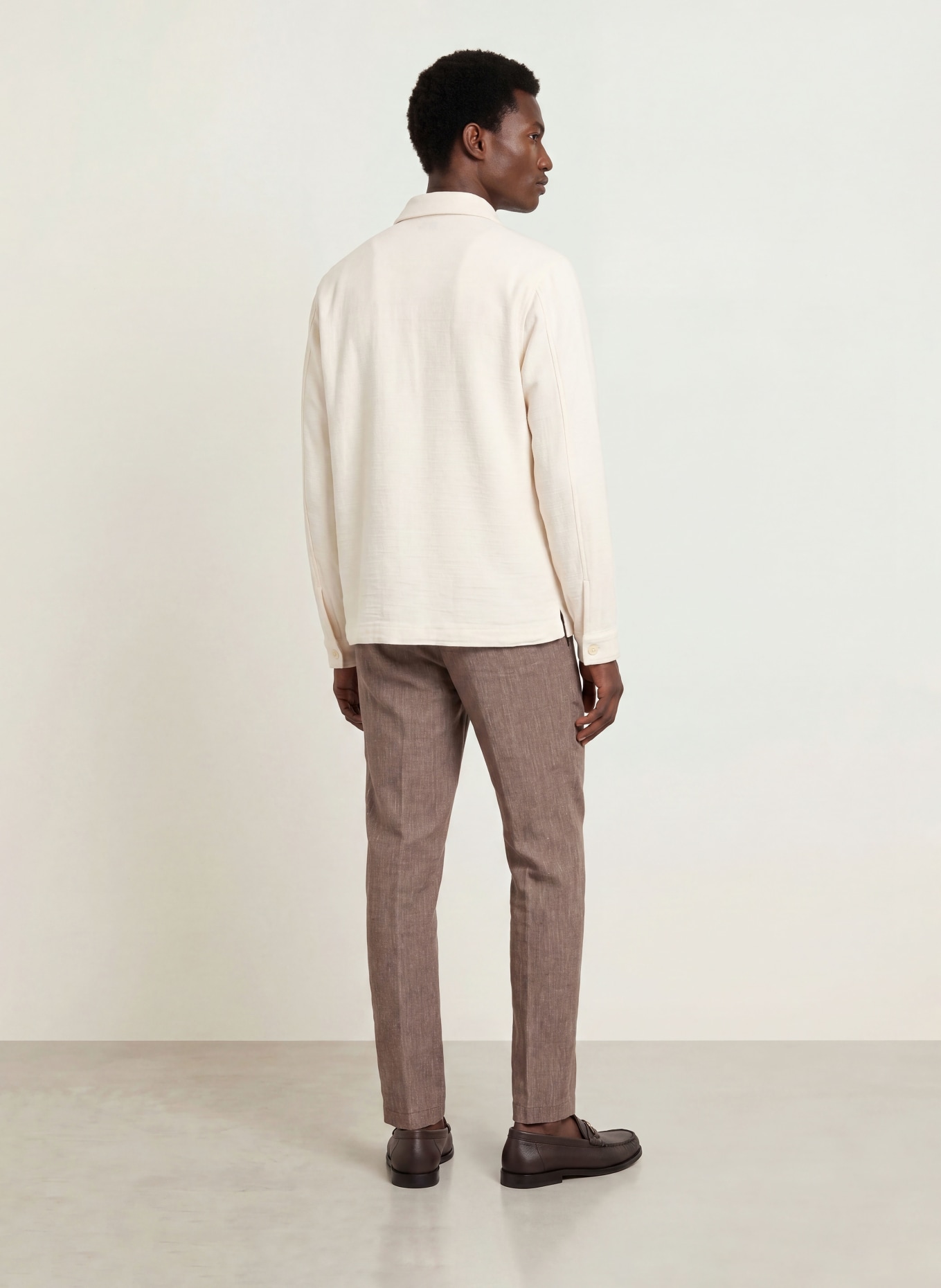 BOSS Broek KANE Extra Slim Fit met linnen: MARRON FONCÉ
