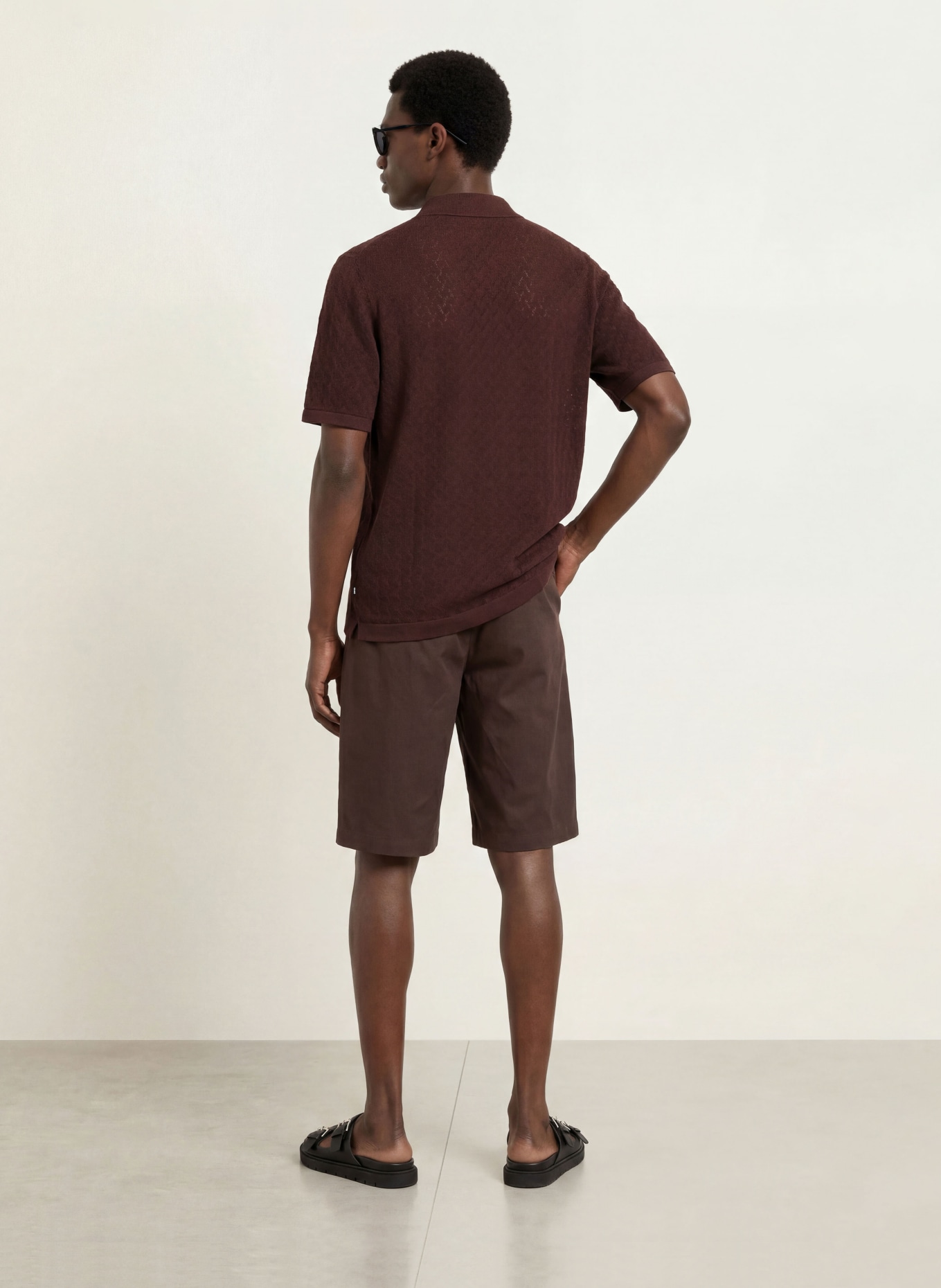 BOSS Strickhemd NAPPO Comfort Fit: DUNKELBRAUN