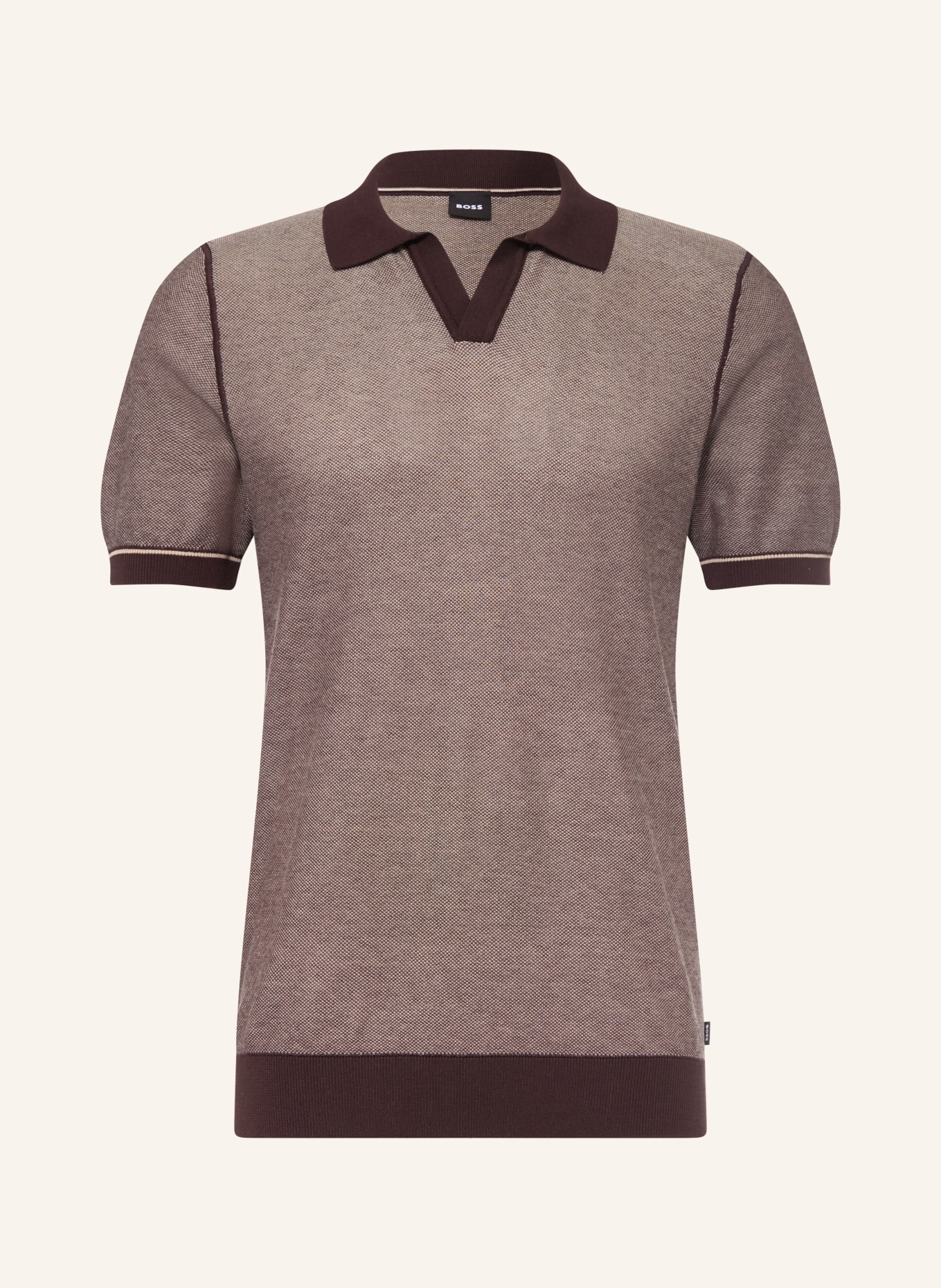 BOSS Strick-Poloshirt NARCISO: DUNKELBRAUN
