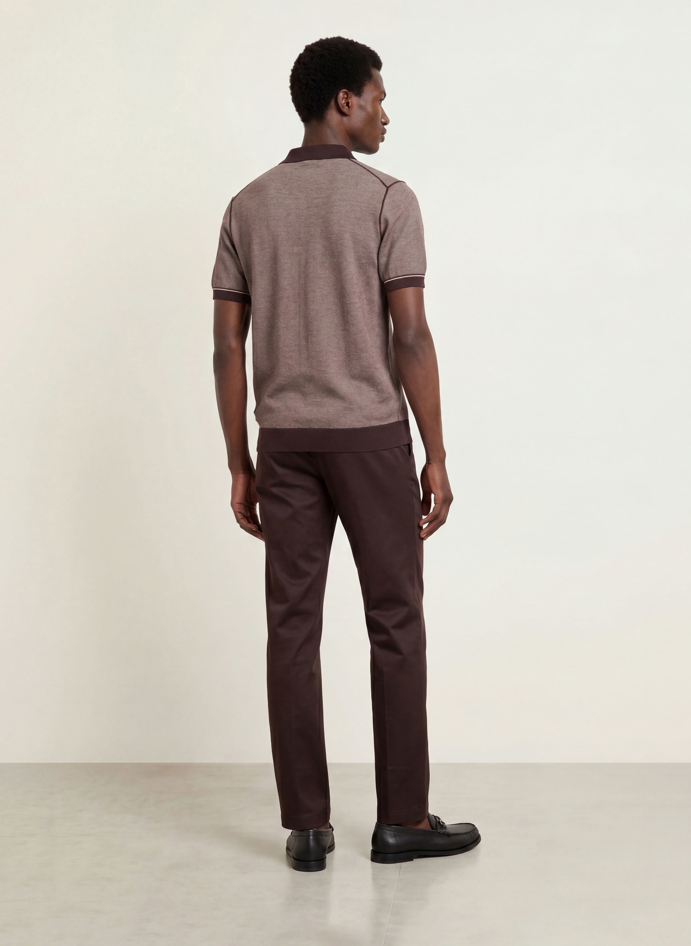 BOSS Strick-Poloshirt NARCISO: DUNKELBRAUN