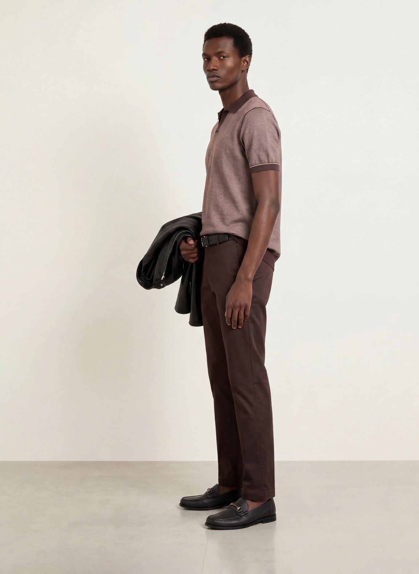 BOSS Strick-Poloshirt NARCISO: DUNKELBRAUN