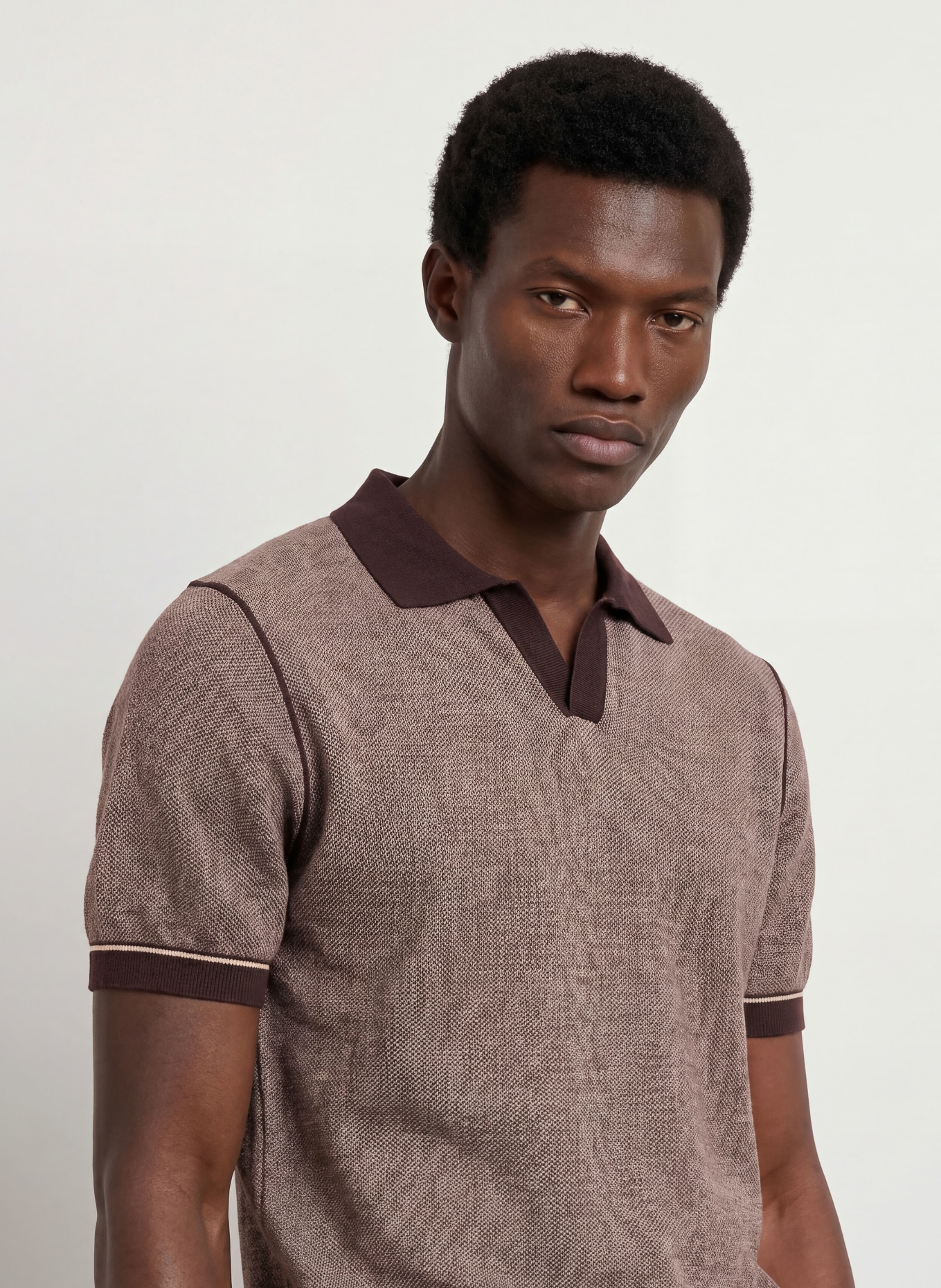 BOSS Strick-Poloshirt NARCISO: DUNKELBRAUN