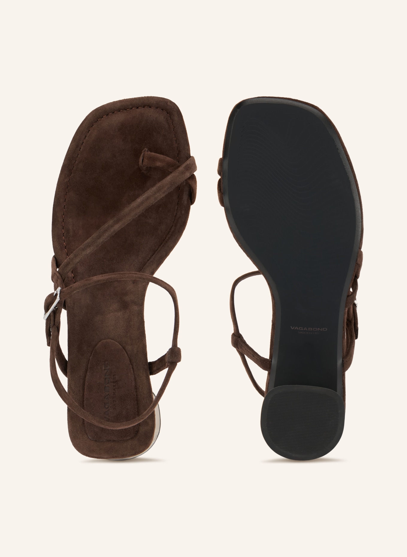 VAGABOND SHOEMAKERS EVIE toe-separator sandals: DARK BROWN