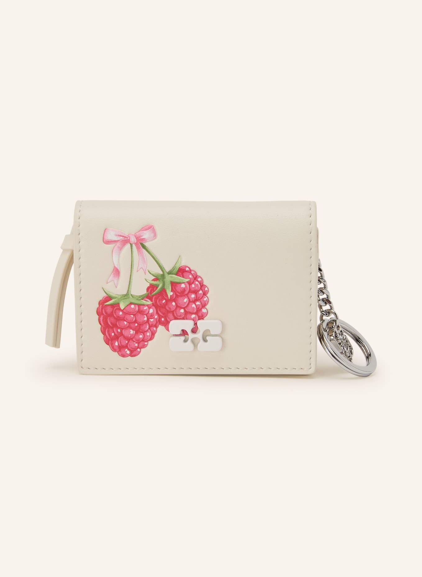 GANNI Kortetui: CREME / PINK / GRØN