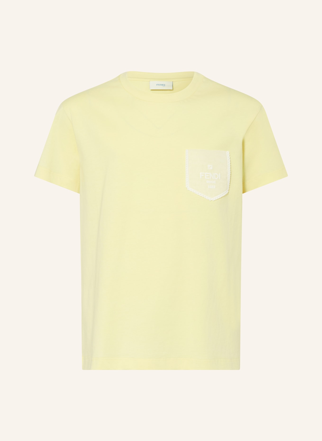 FENDI T-shirt: LIGHT YELLOW / WHITE