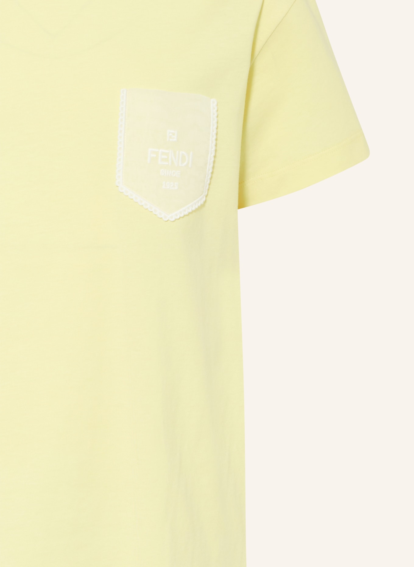 FENDI T-shirt: LIGHT YELLOW / WHITE