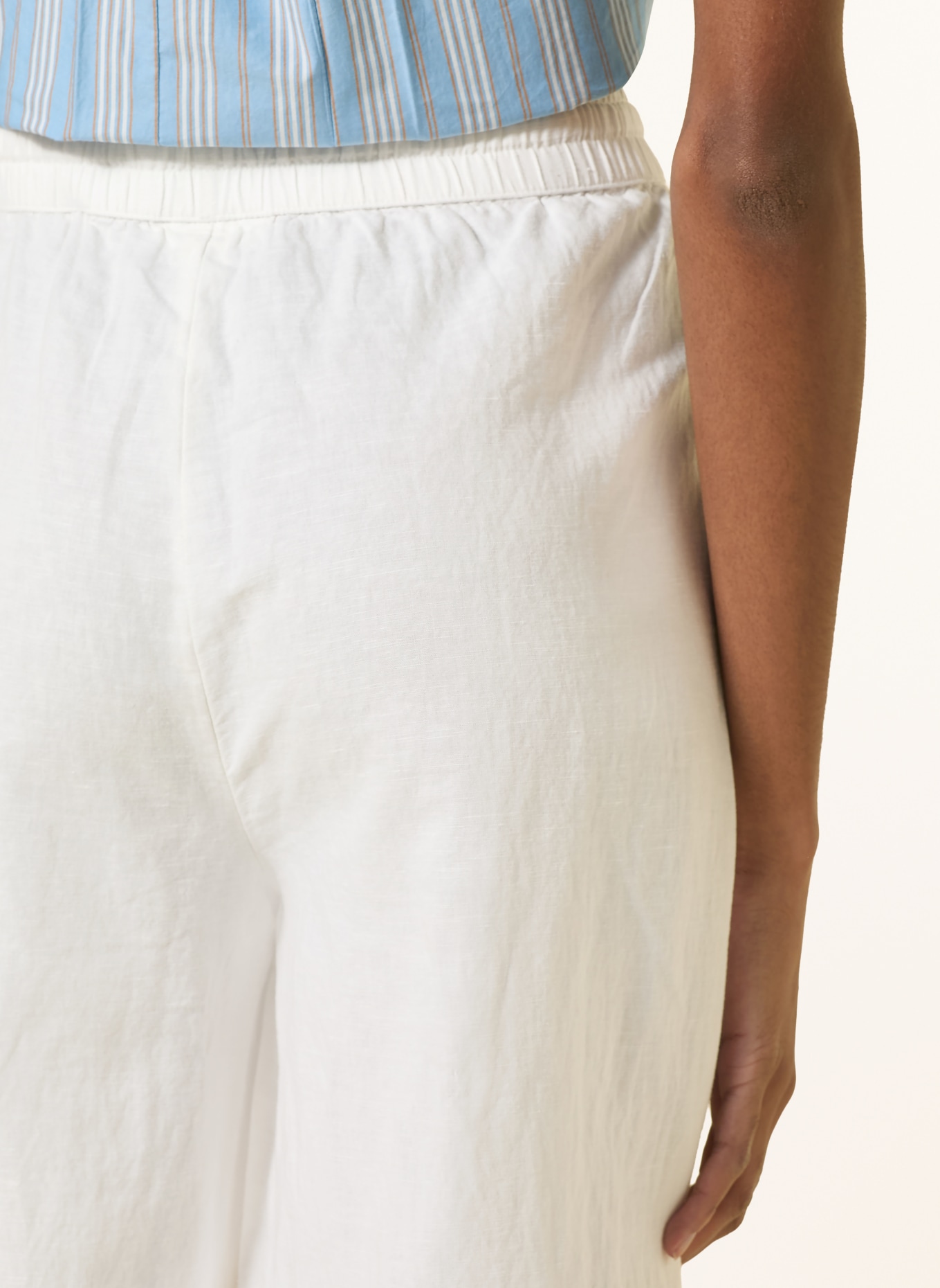 Marc O'Polo DENIM 7/8 kalhoty s lnem: BÍLÁ