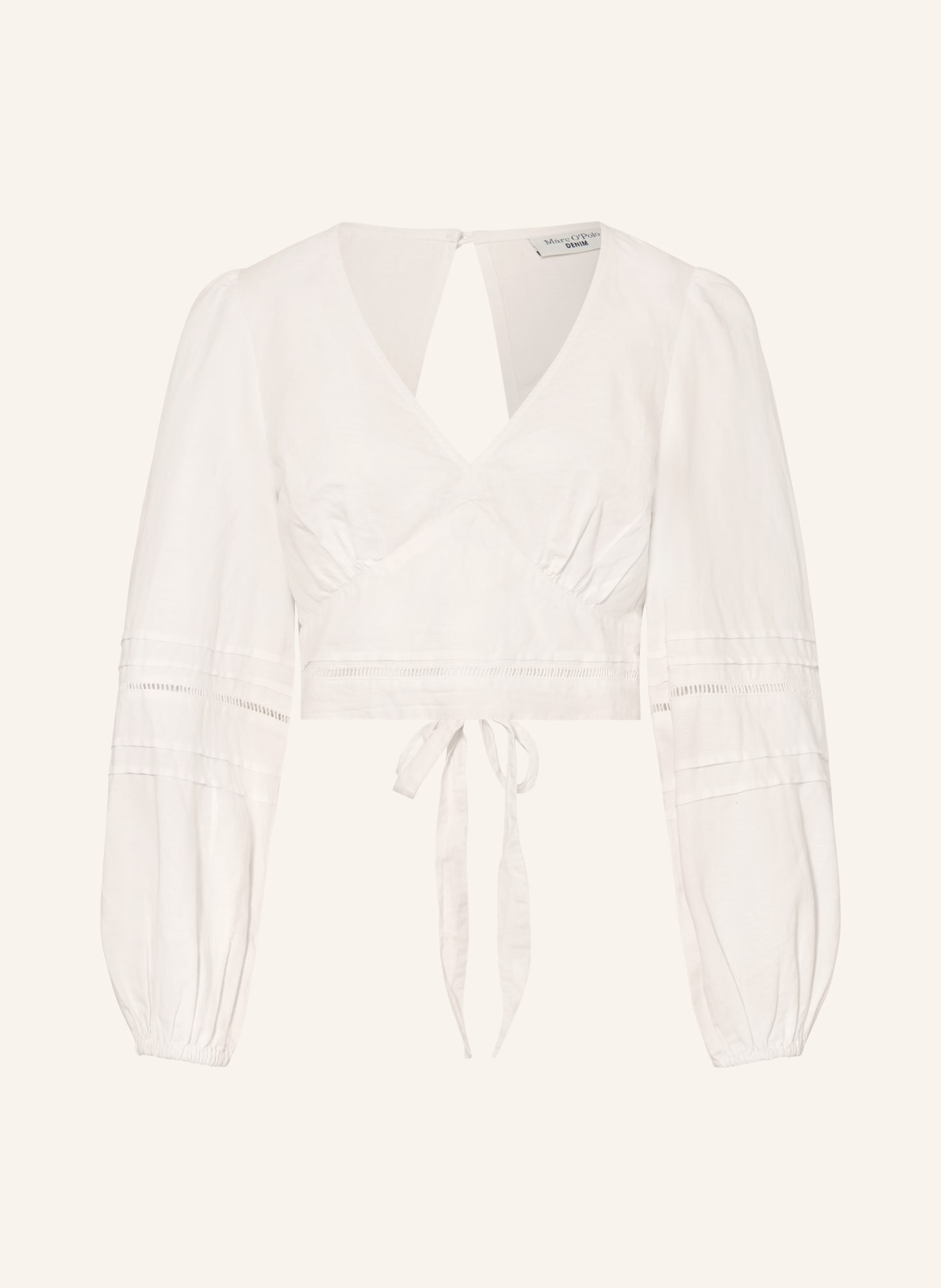 Marc O'Polo DENIM Cropped linen blouse: WHITE