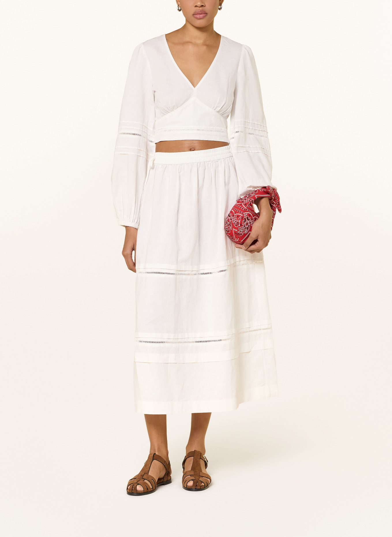 Marc O'Polo DENIM Cropped linen blouse: WHITE