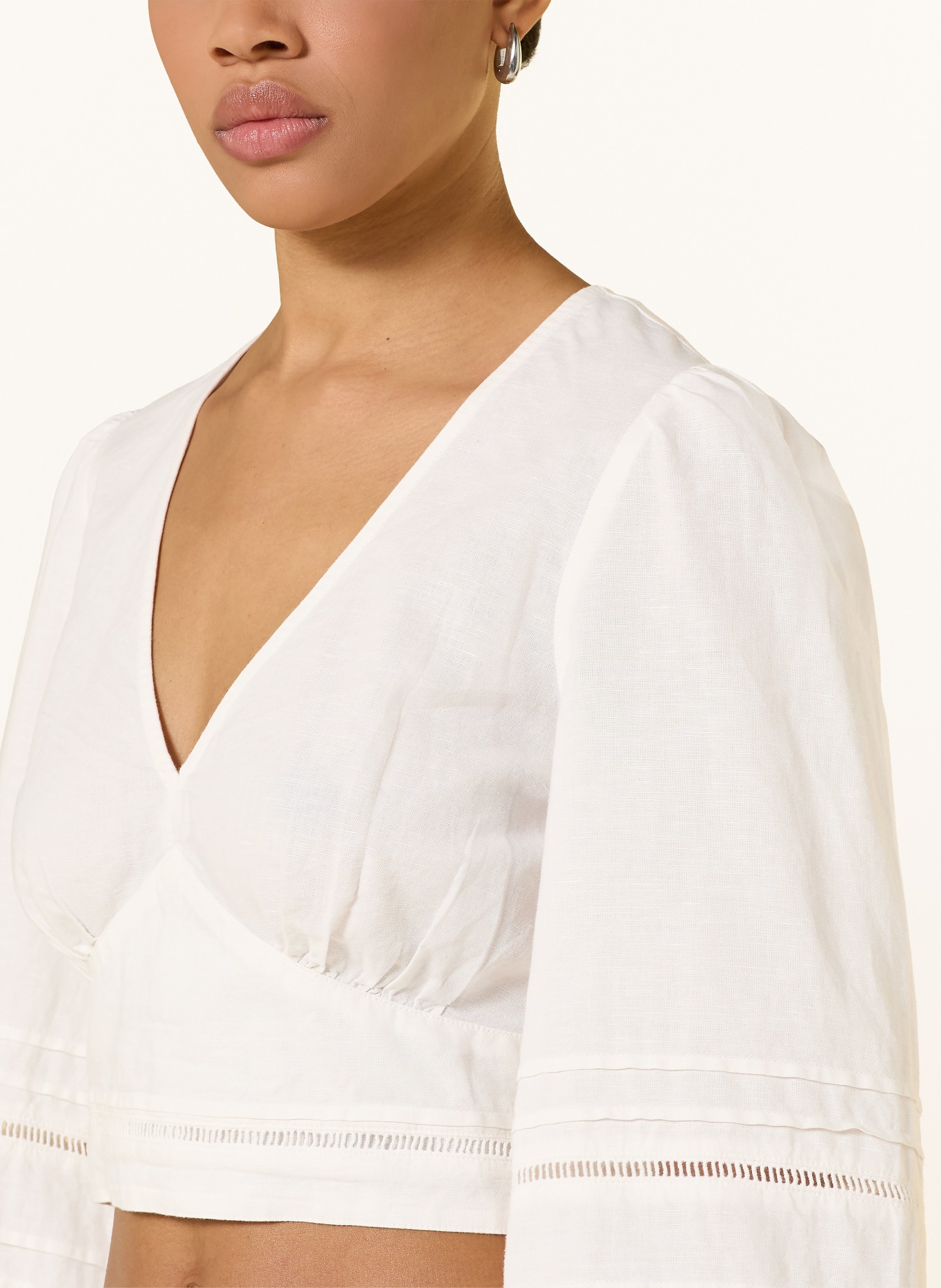 Marc O'Polo DENIM Cropped linen blouse: WHITE