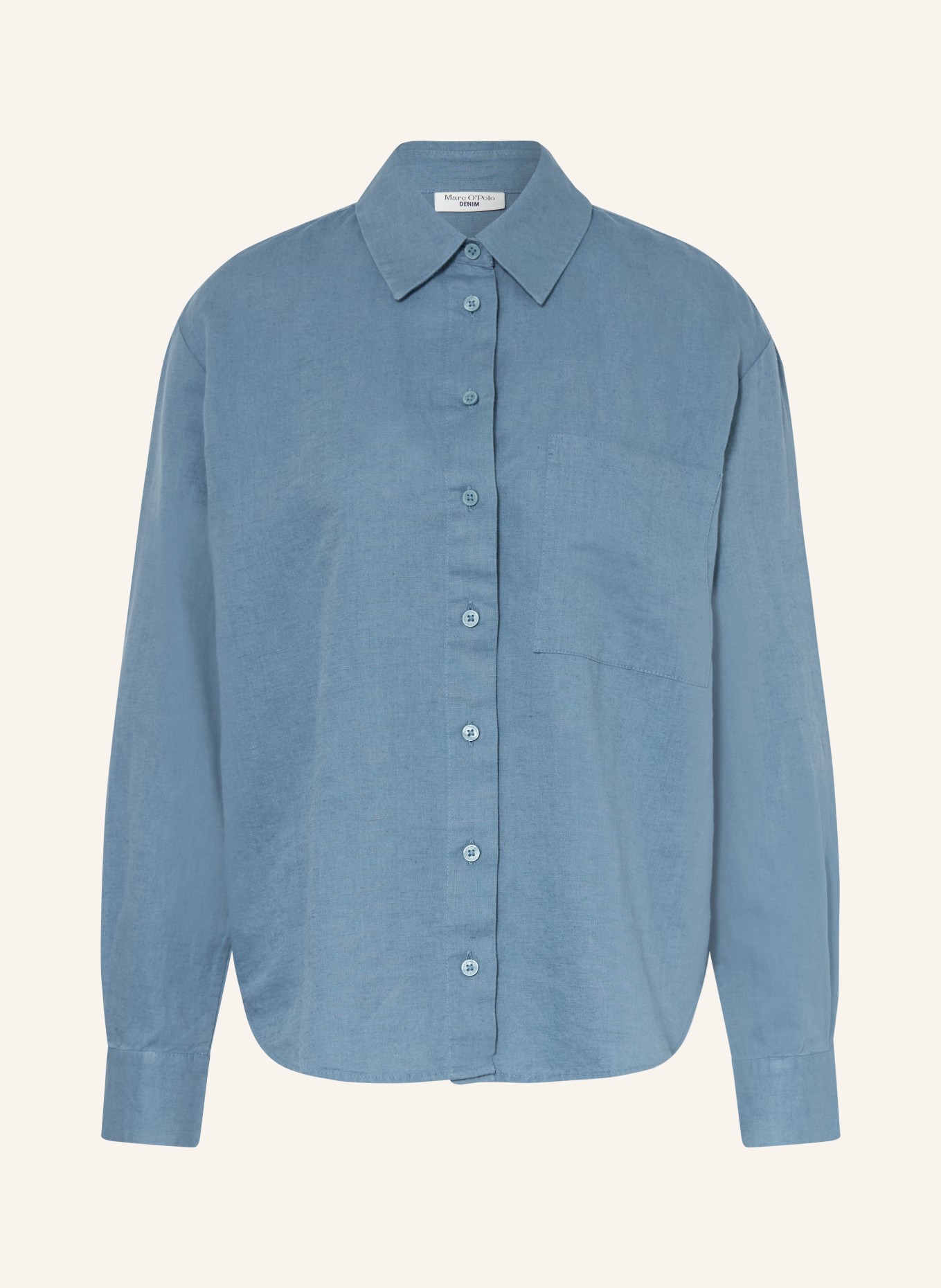 Marc O'Polo DENIM Hemdbluse mit Leinen: BLAU