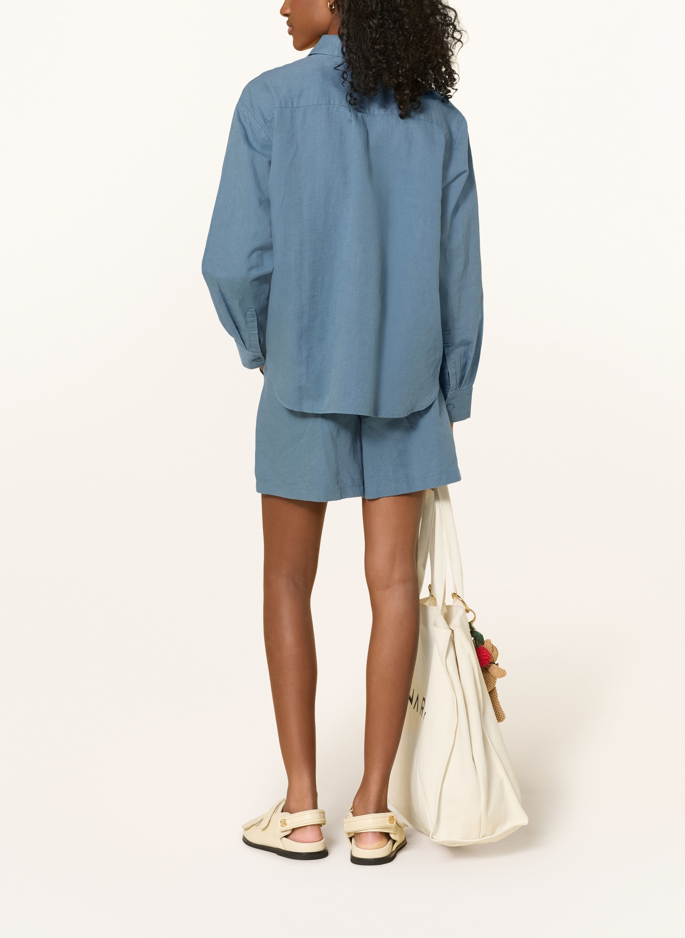 Marc O'Polo DENIM Hemdbluse mit Leinen: BLAU