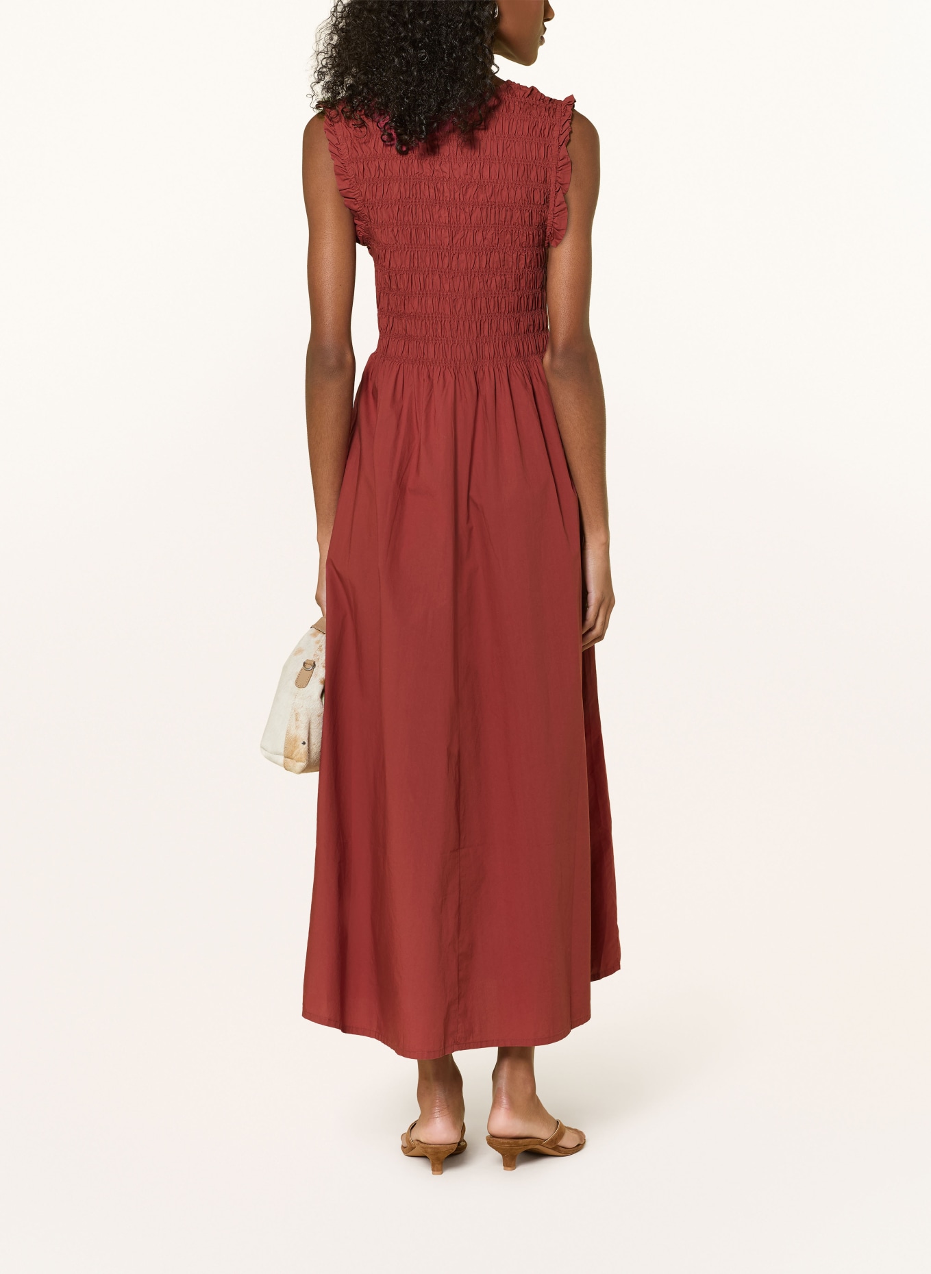 Part Two BORGNETTEPW dress with ruffles: DUSKY PINK