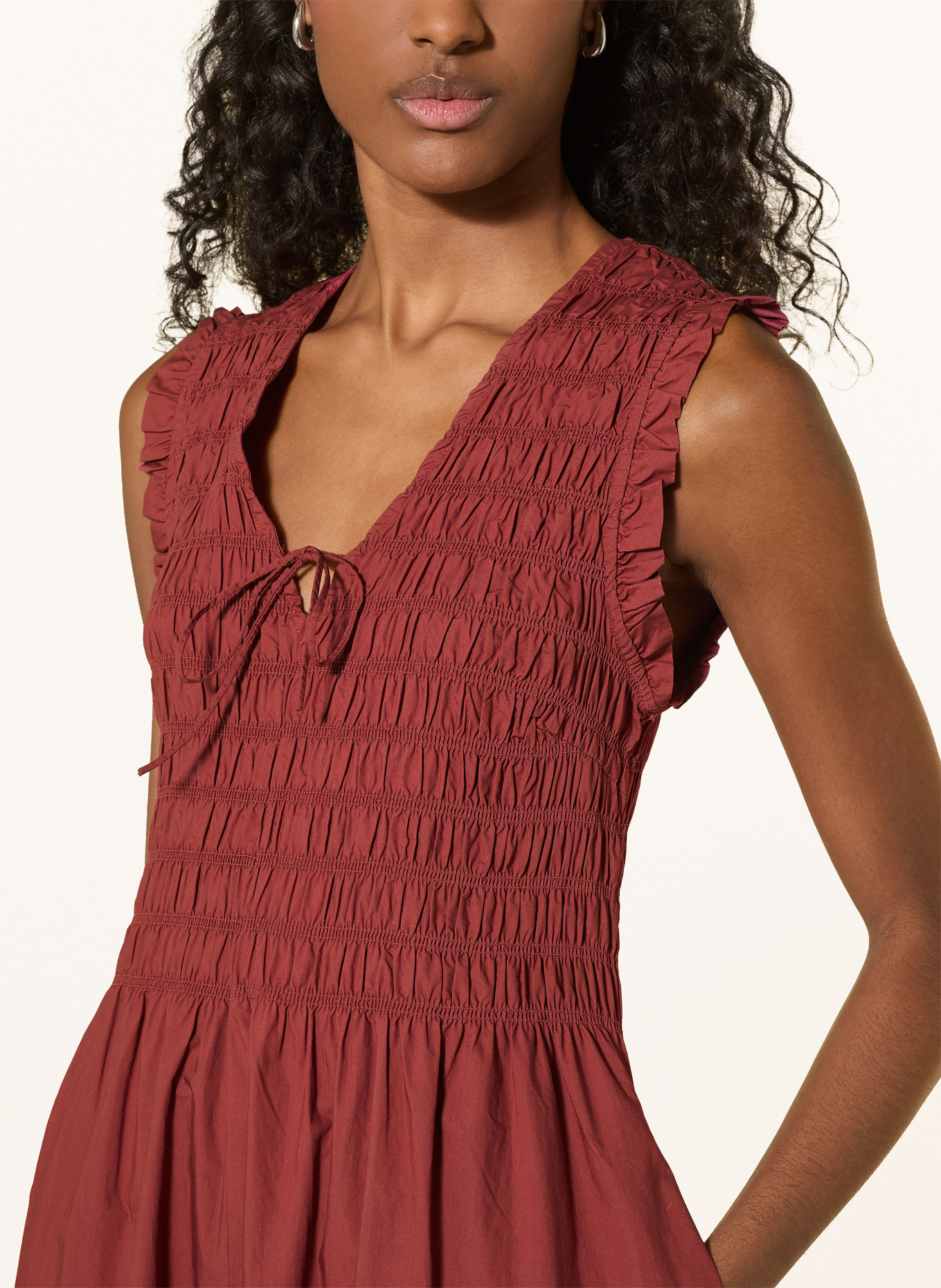 Part Two BORGNETTEPW dress with ruffles: DUSKY PINK