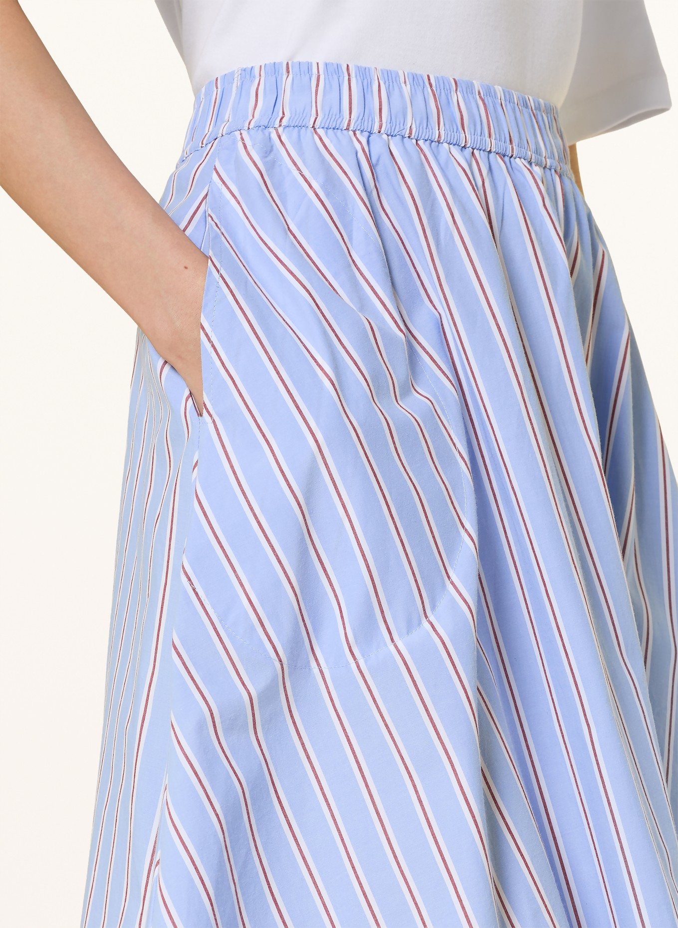 Part Two Skirt INGIPW: LIGHT BLUE / DARK RED / WHITE