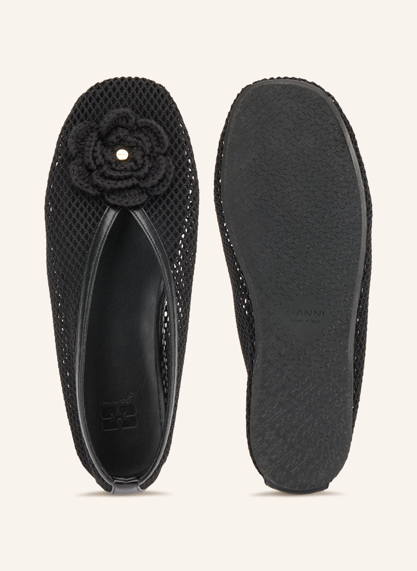 GANNI Ballerinas JENNY: SCHWARZ