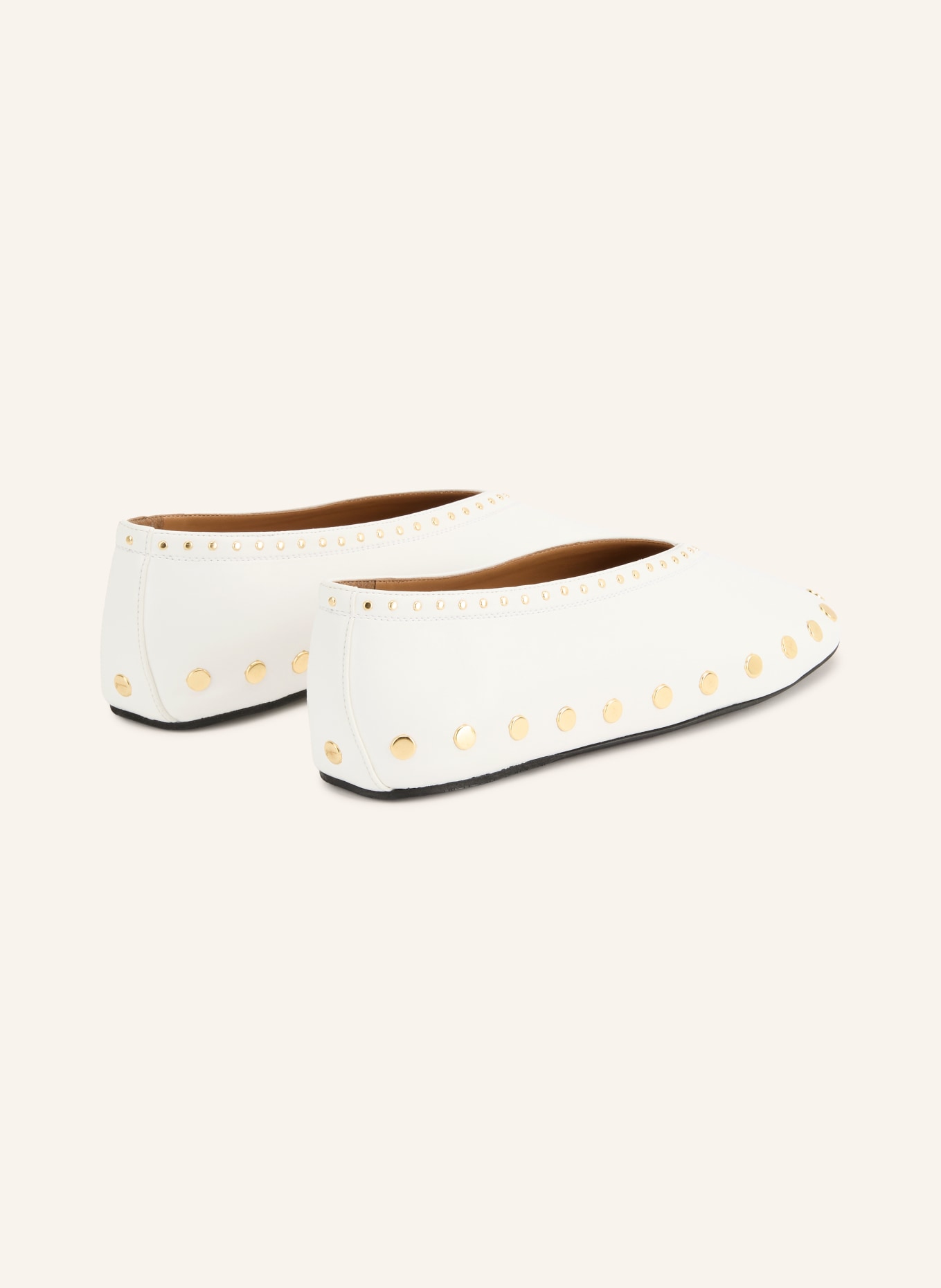 GANNI Ballerinas JENNY mit Nieten: CREME