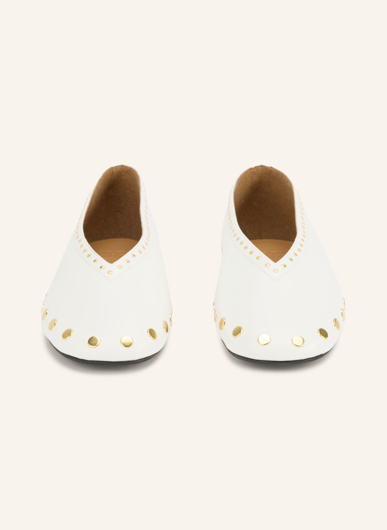 GANNI Ballerinas JENNY mit Nieten: CREME