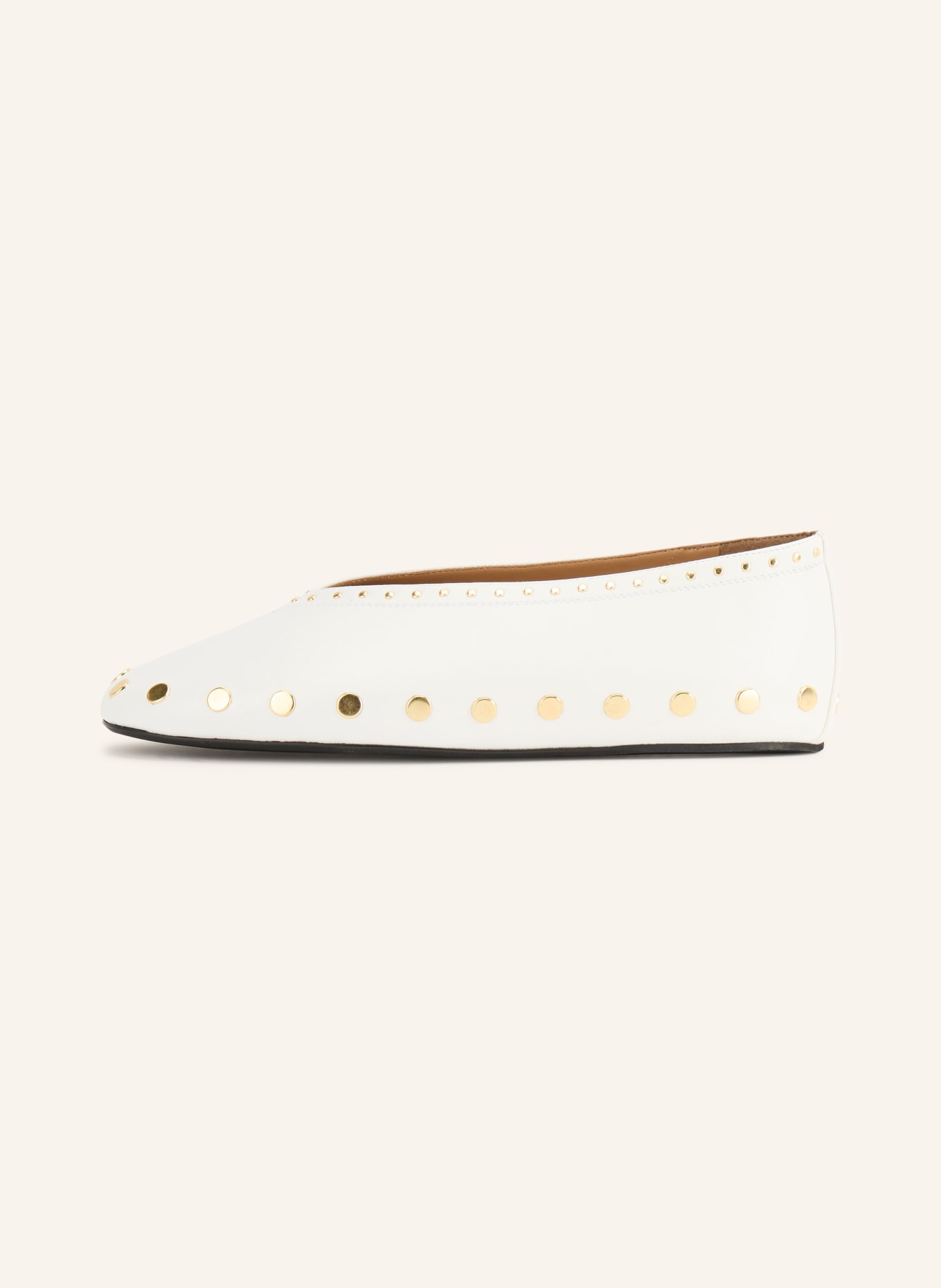 GANNI Ballerinas JENNY mit Nieten: CREME