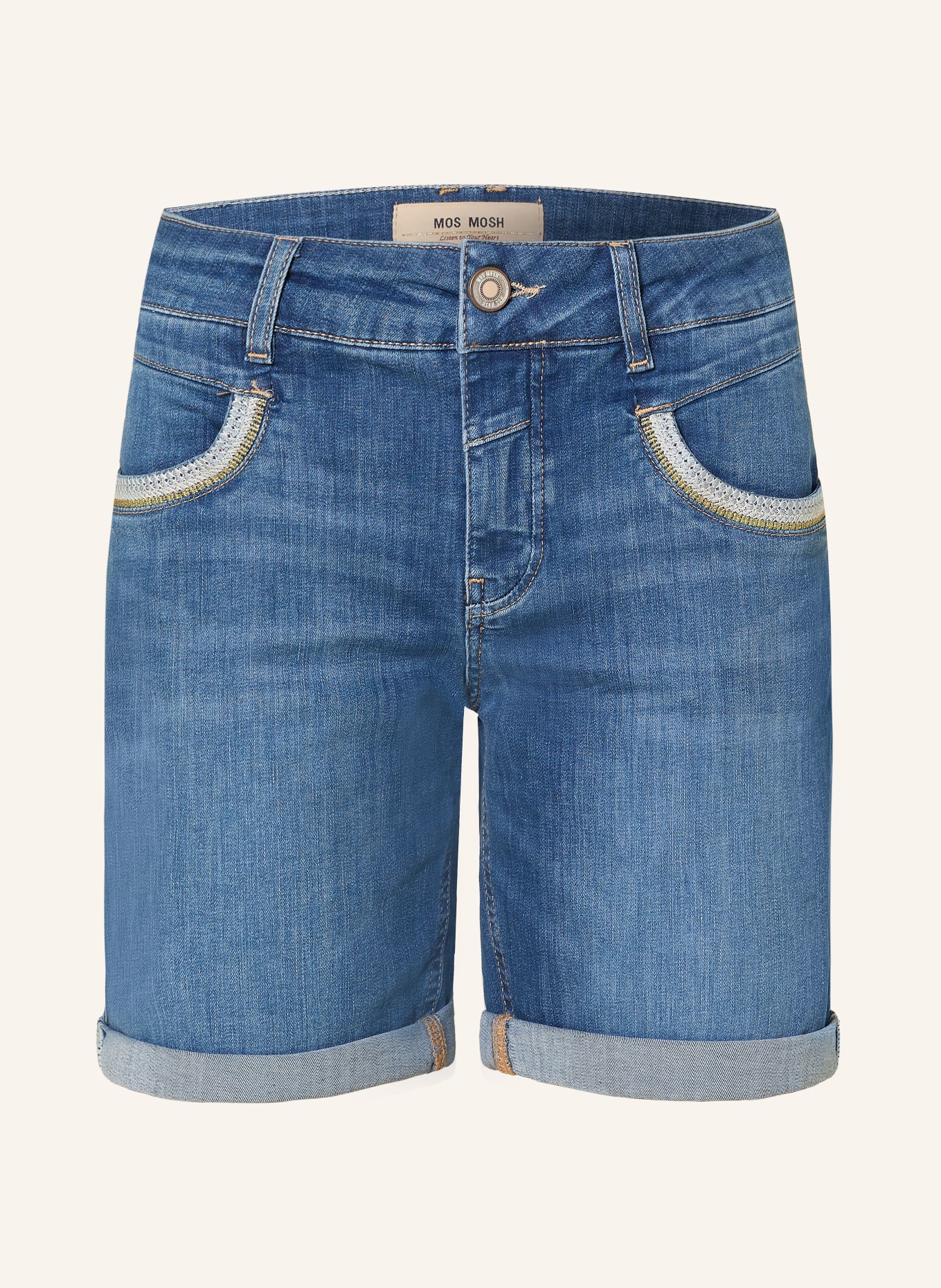 MOS MOSH MMNAOMI denim shorts: 493 Mid Blue