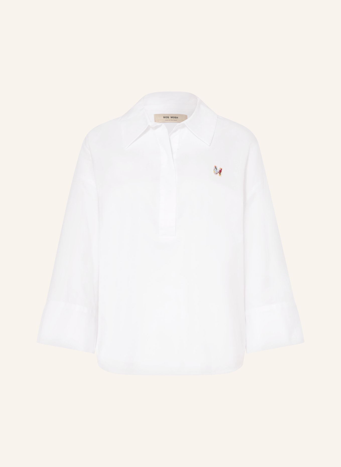 MOS MOSH MMBRITZE blouse shirt with 3/4 sleeves: WHITE