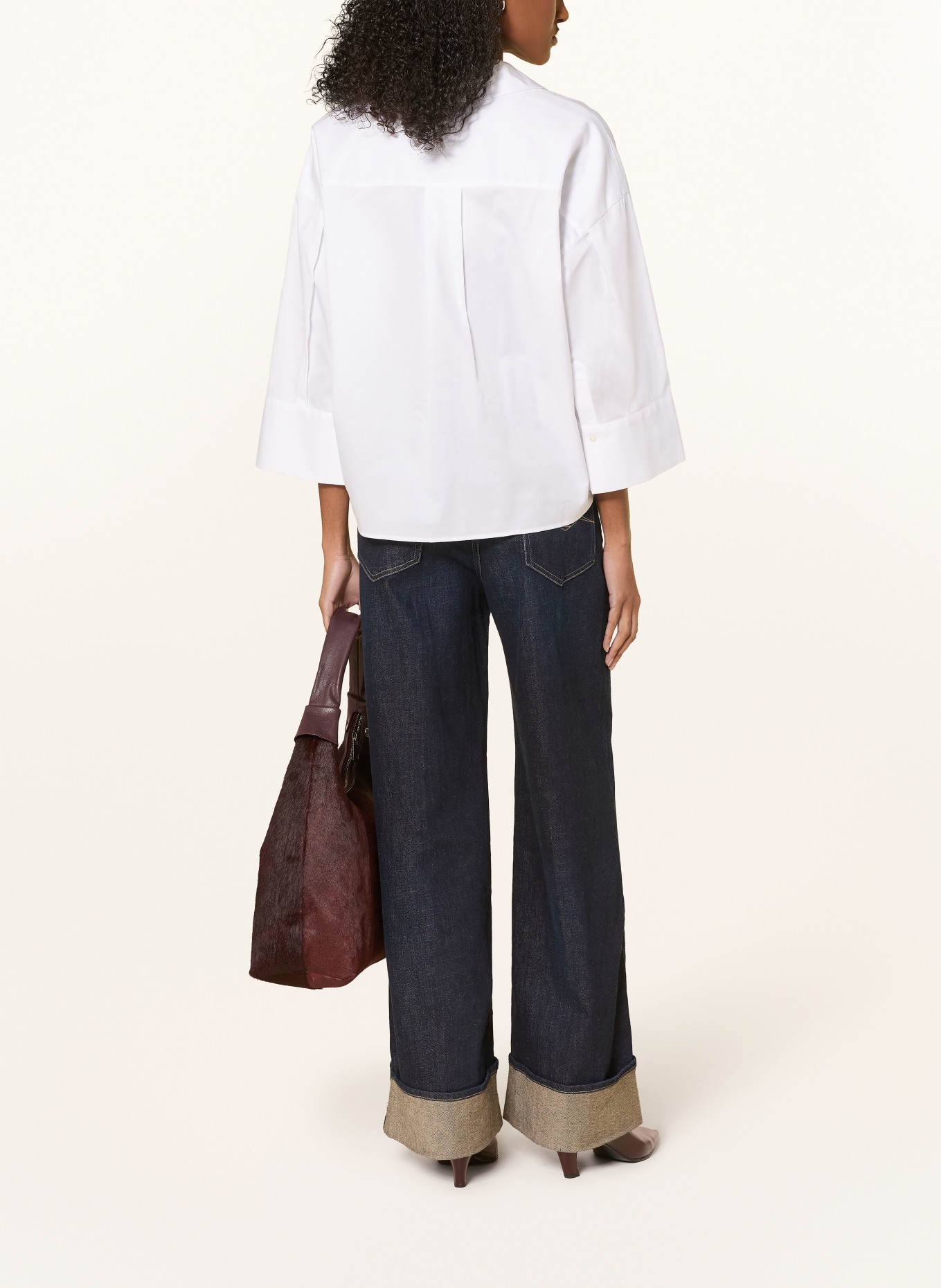 MOS MOSH MMBRITZE blouse shirt with 3/4 sleeves: WHITE