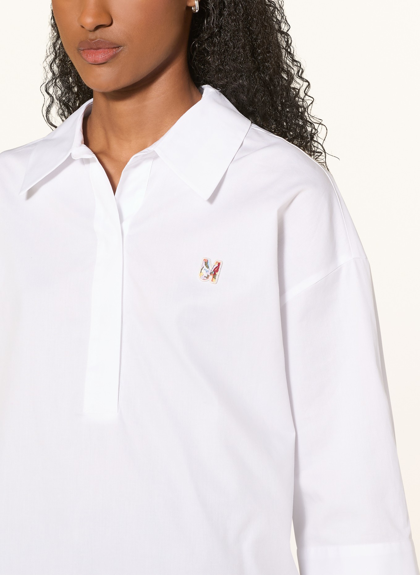 MOS MOSH MMBRITZE blouse shirt with 3/4 sleeves: WHITE