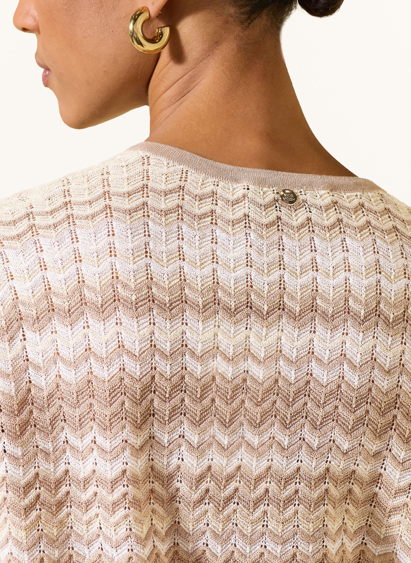 MOS MOSH MMSHANI knit shirt with glitter yarn: CREAM / GOLD / LIGHT RED