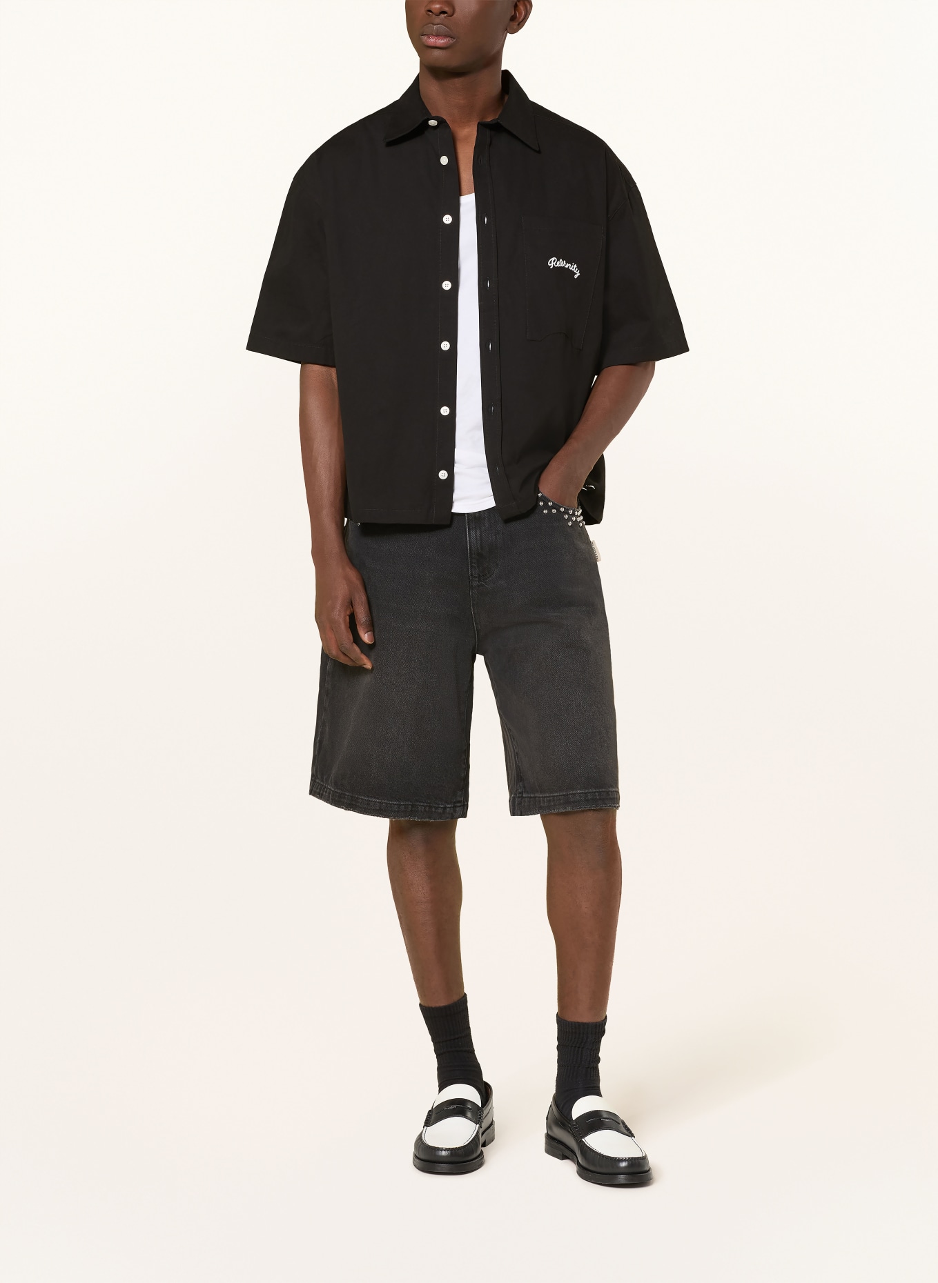 RETERNITY Koszula z krótkim rękawem Comfort Fit: CZARNY