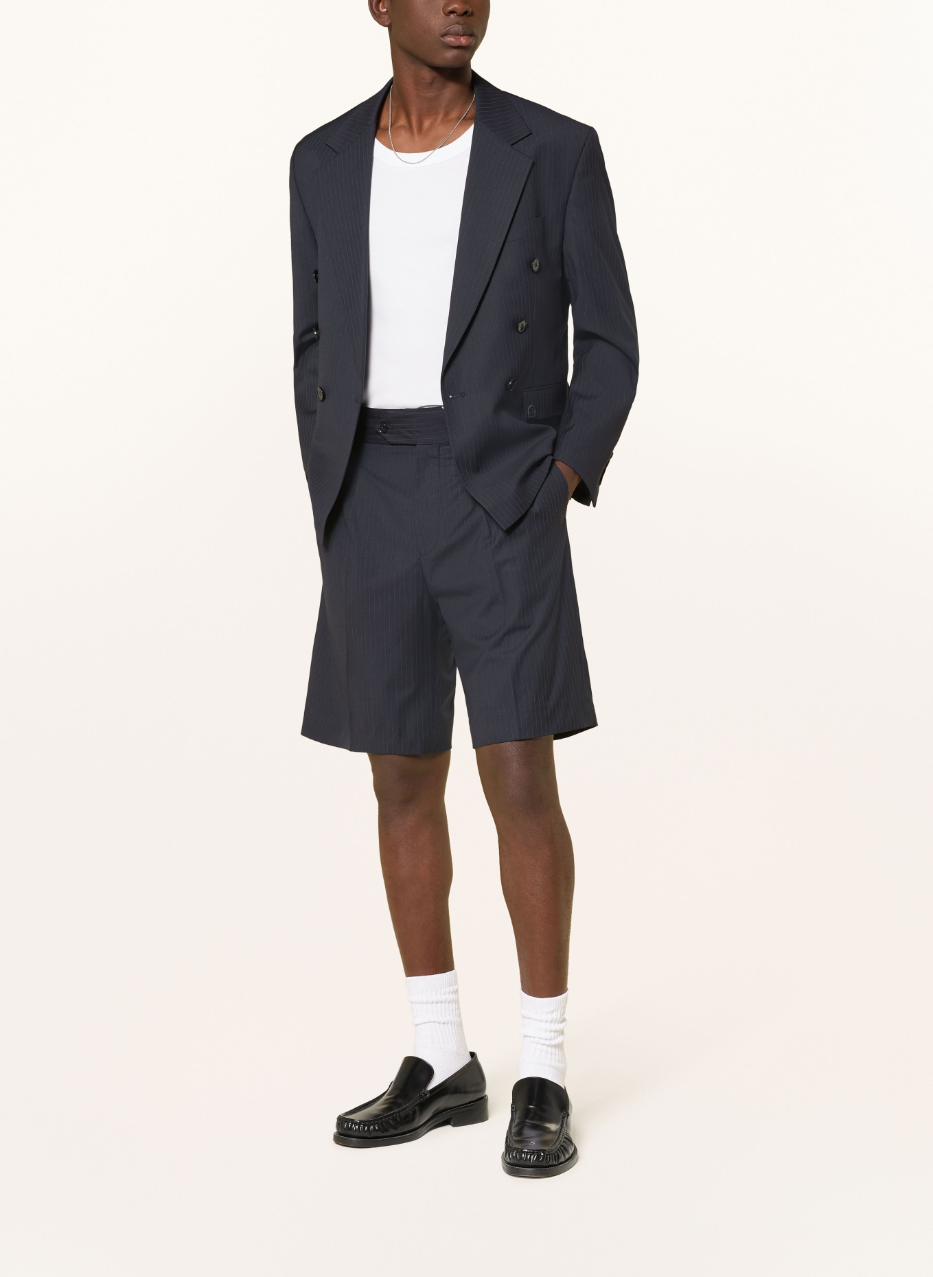 RETERNITY Chinoshorts Baggy Fit: DUNKELBLAU / GRAU