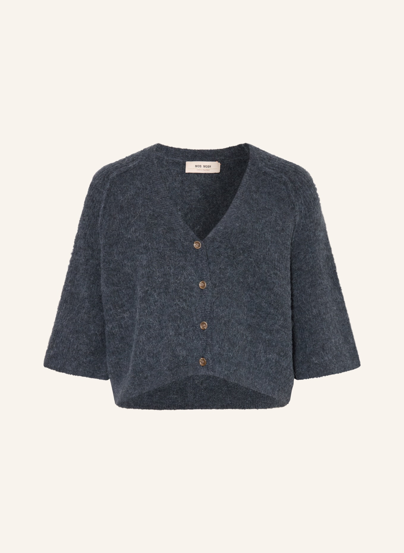 MOS MOSH Strickjacke MMTHORA LIZET mit Alpaka: DUNKELGRAU