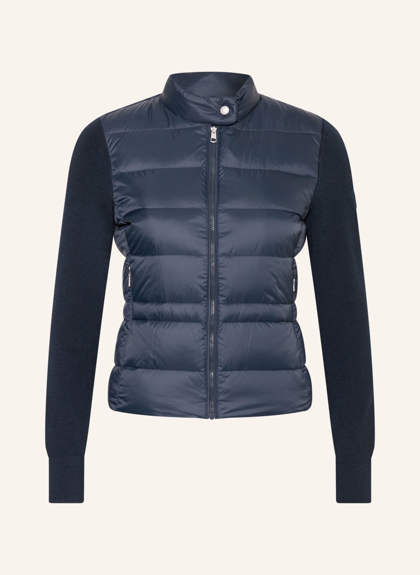 TOMMY HILFIGER Steppjacke im Materialmix: DUNKELBLAU