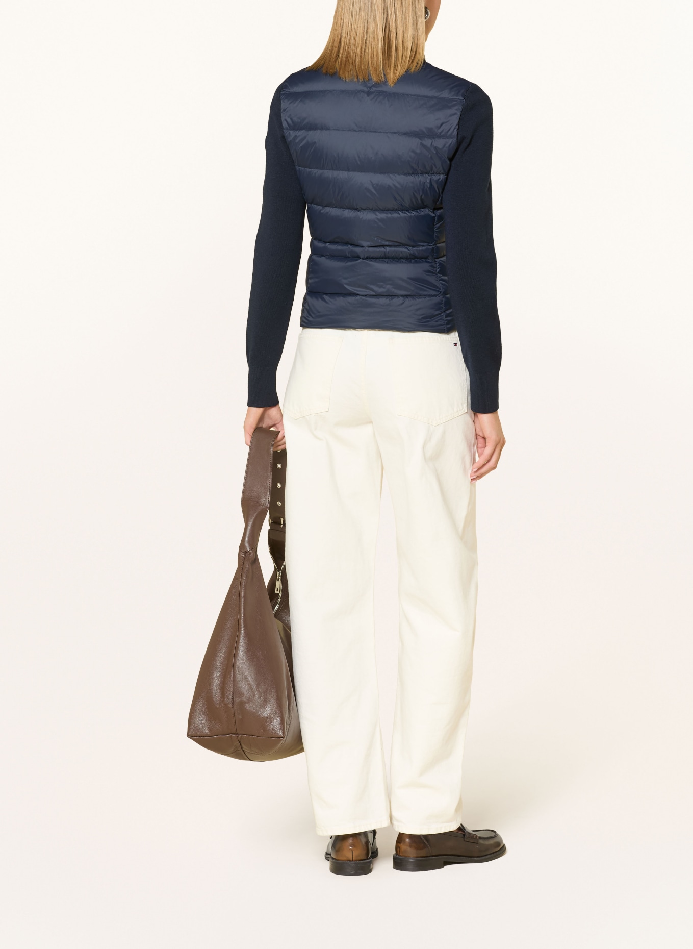 TOMMY HILFIGER Steppjacke im Materialmix: DUNKELBLAU
