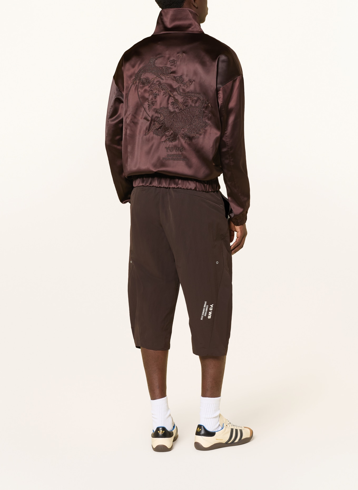 Y-3 Trainingsjacke WB Y3 aus Satin: DUNKELBRAUN