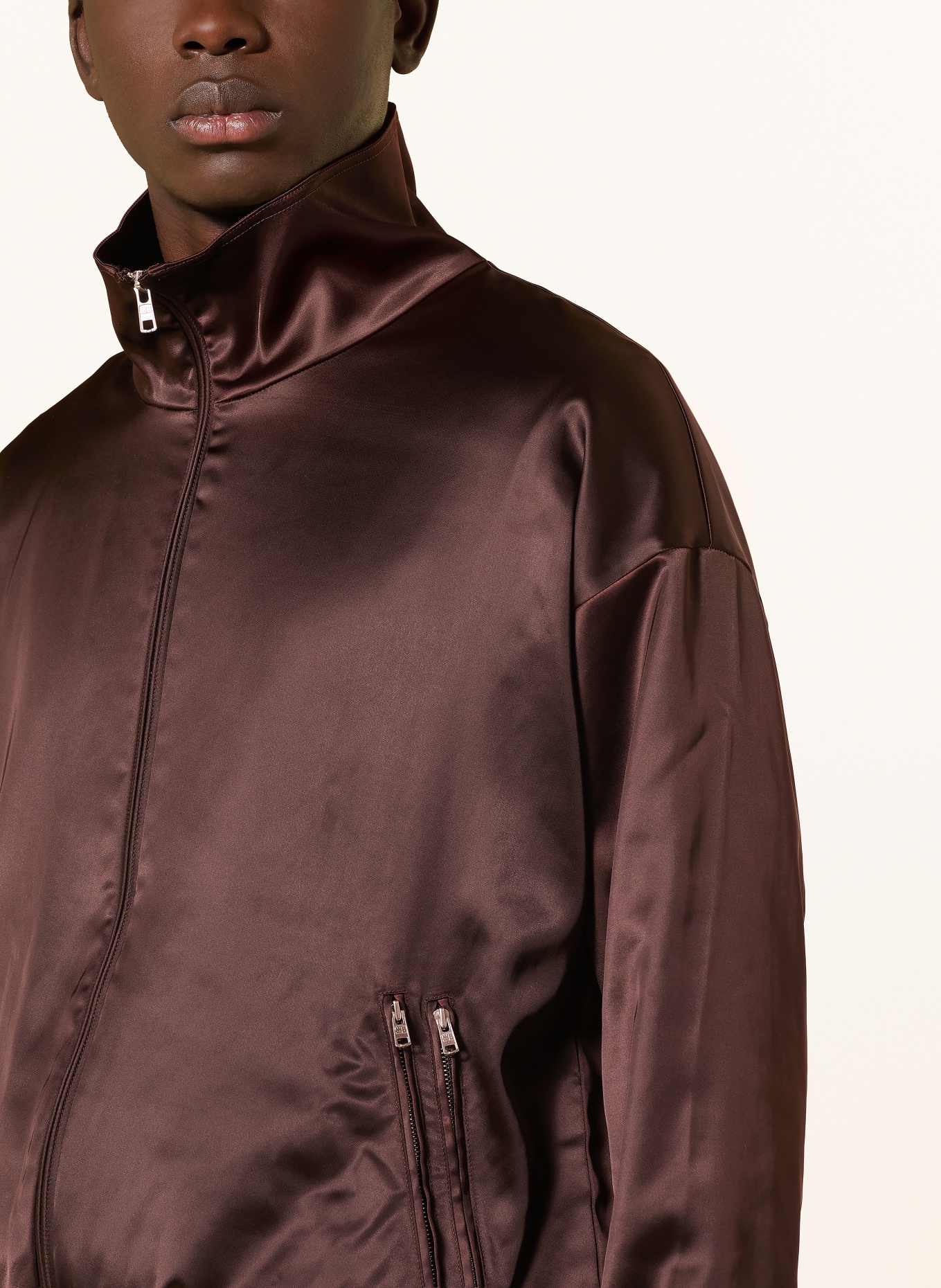Y-3 Trainingsjacke WB Y3 aus Satin: DUNKELBRAUN