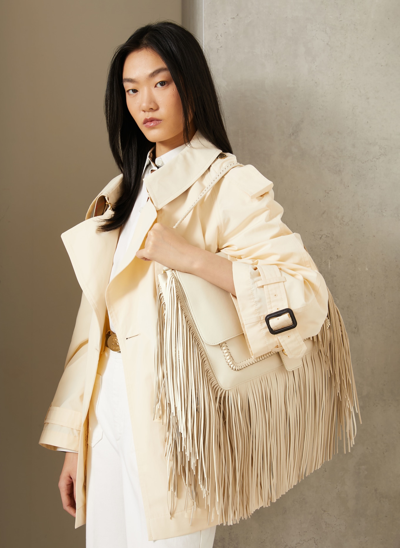 BURBERRY Schoudertas RIDER MEDIUM: WIT